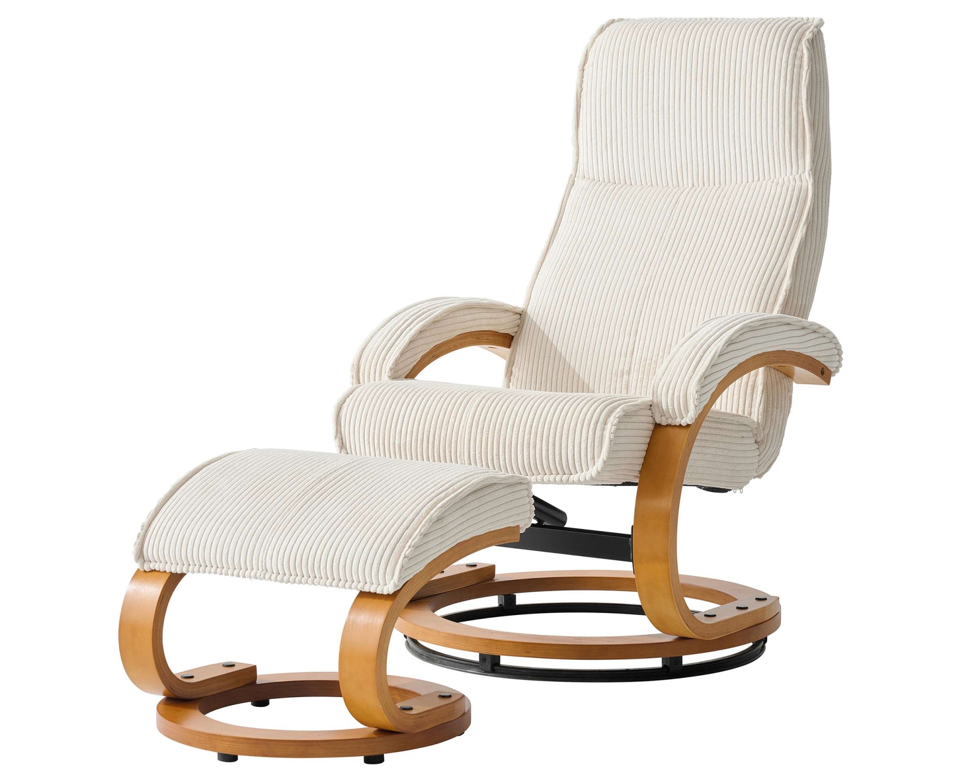 Home affaire Relaxsessel »Paris, mit Hocker - OTTO. Verlässliche Qualität.« bestehend aus Sessel und Hocker,  manuelle Relaxfunktion mit Drehfunktion, neu: Cord-Bezug