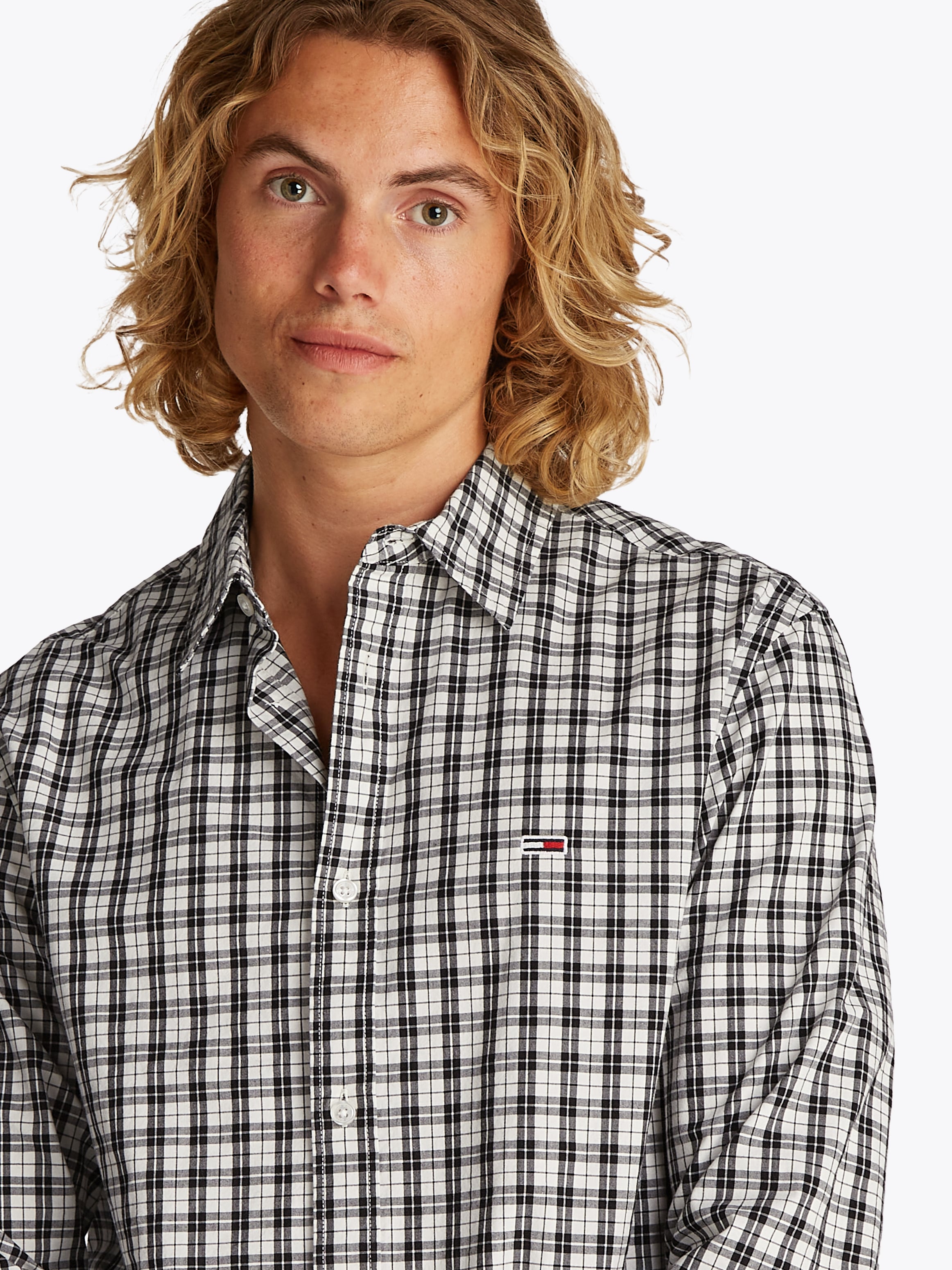 Tommy Jeans Langarmhemd »TJM REG POPLIN CHECK LS SHIRT«