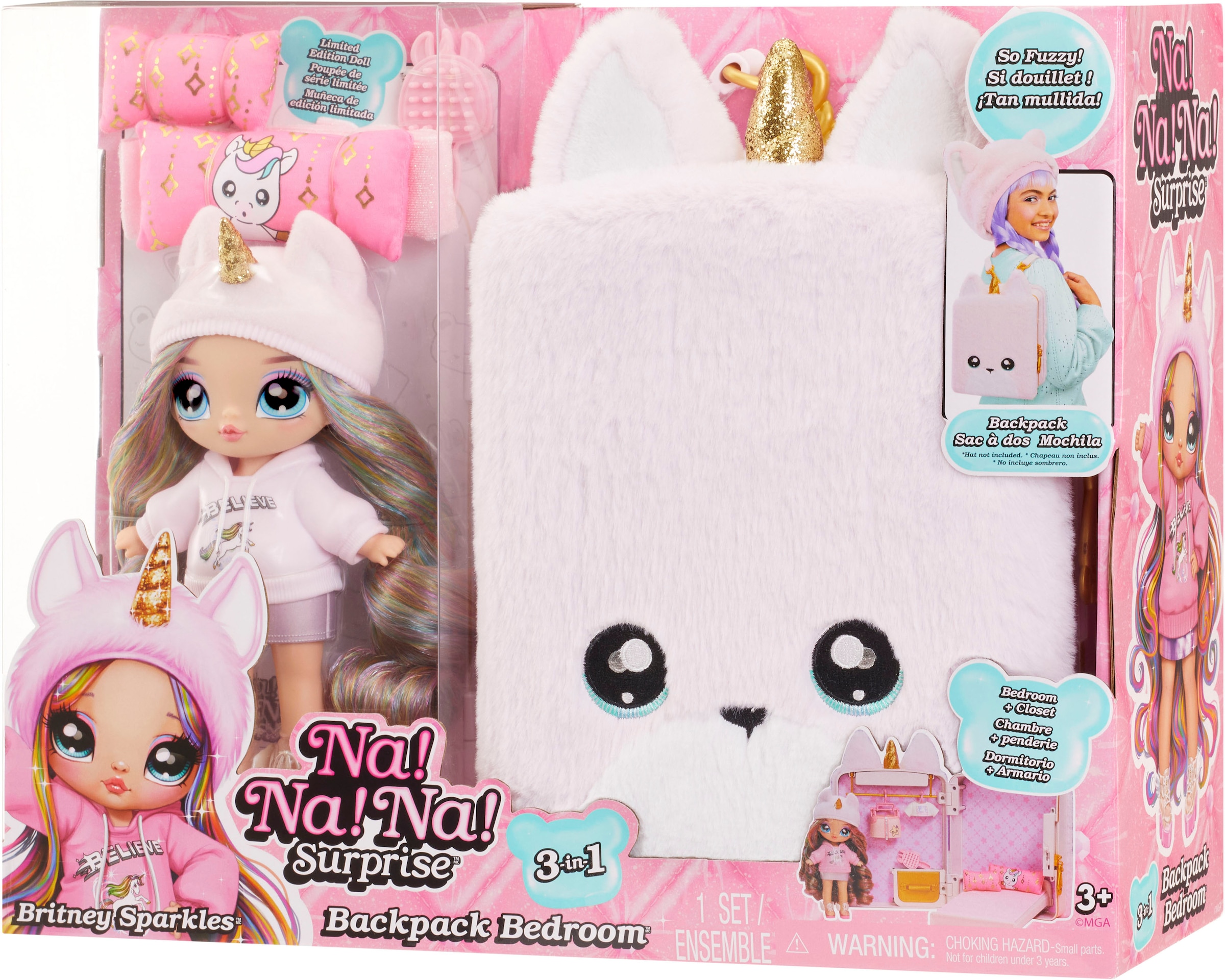 MGA ENTERTAINMENT Puppenmöbel »3in1 Backpack Bedroom Unicorn Playset- Britney Sparkles«, Na! Na! Na! Surprise