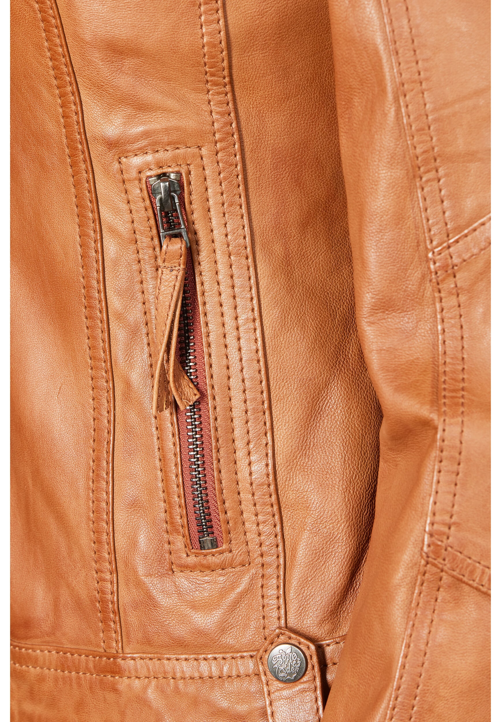 Apple of Eden Lederjacke »Apple of Eden Lederjacke AOE-142« ohne Kapuze mit praktischen Reißverschlusstaschen