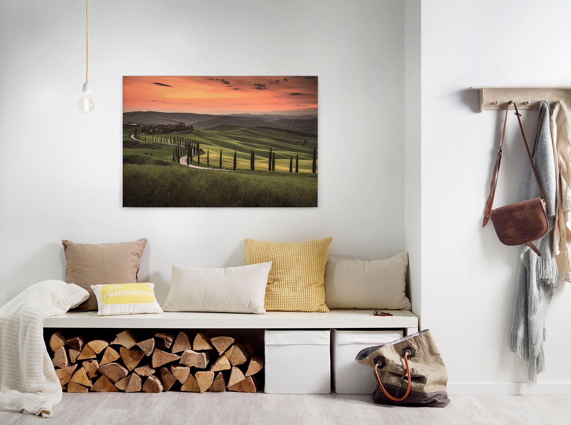 A.S. Création Leinwandbild "Tuscany" Gemälde Kunst 1 Stk. tlg. Feld Natur Keilrahmen Landschaft Leinwand-Bild Wohnzimmer modern Wand