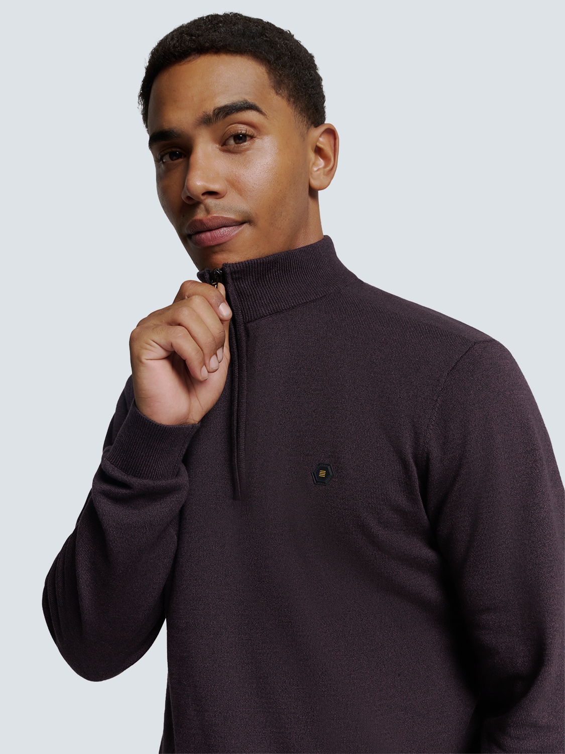 NO EXCESS Rundhalspullover »No Excess Pullover mit halbem Reißverschluss«