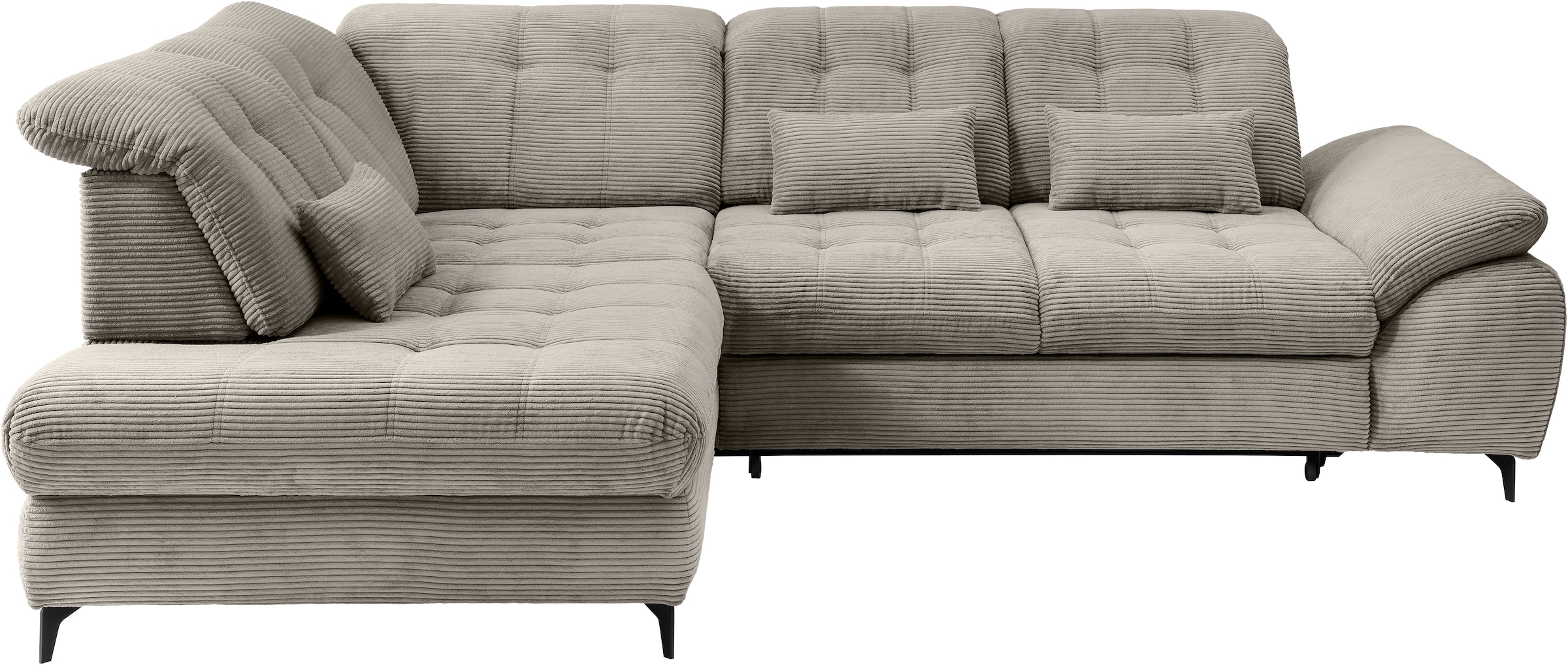 Wohnlandschaft HOME AFFAIRE, B:288cm T:216cmgrau, braun, 100% Polyester, Sofas, "Delphino"