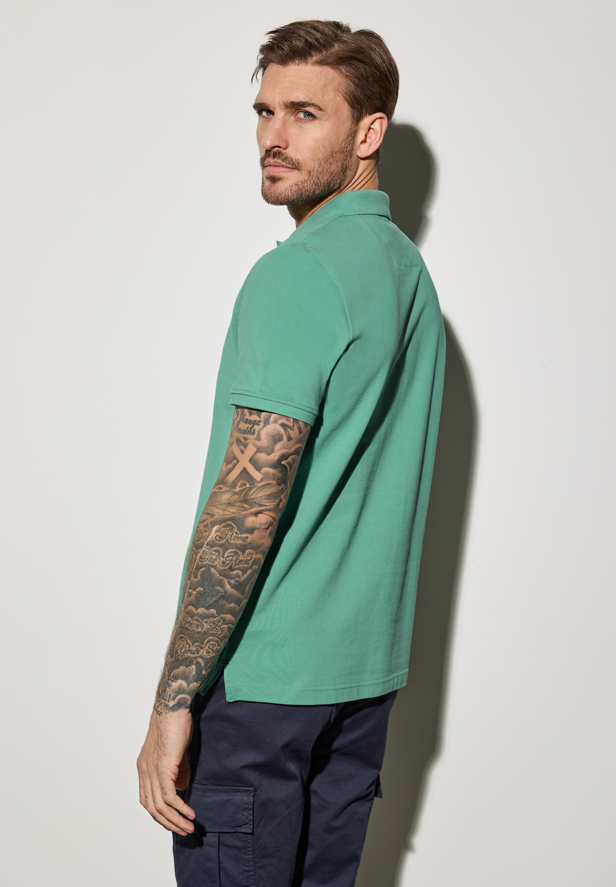 STREET ONE MEN Poloshirt, aus reiner Baumwolle