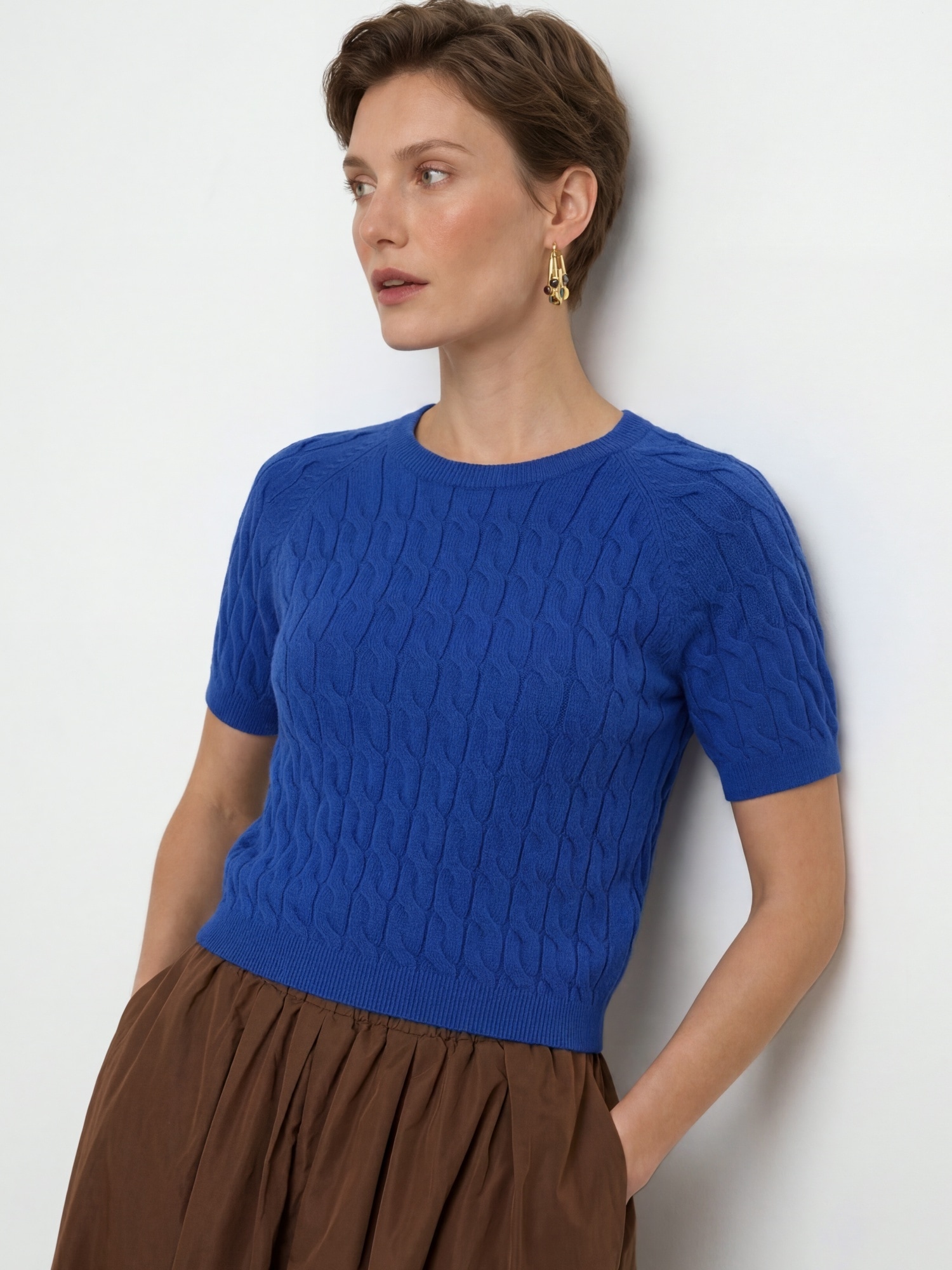 RICHROYAL Kurzarmpullover "Rich & Royal"