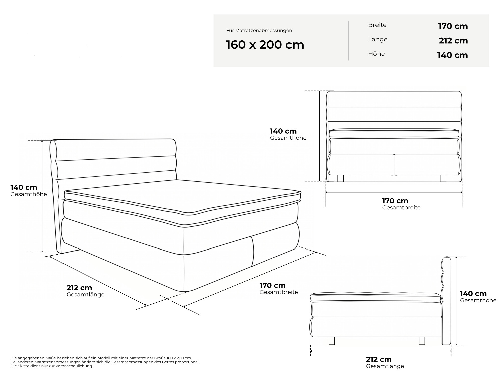 Home affaire Boxbett »ELI, Doppelbett inkl. Bettkasten, Federkernbett, Metalkonstruktion« Matratze: 3-Z-Taschenfederkern, Härtegrad 3, inkl. Topper