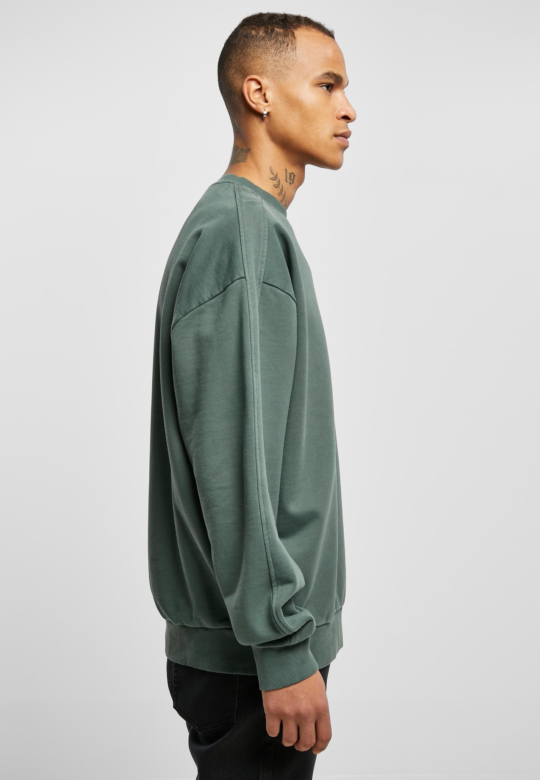 URBAN CLASSICS Rundhalspullover »Urban Classics Herren Heavy Terry Garment Dye Crew«, (1 tlg.)