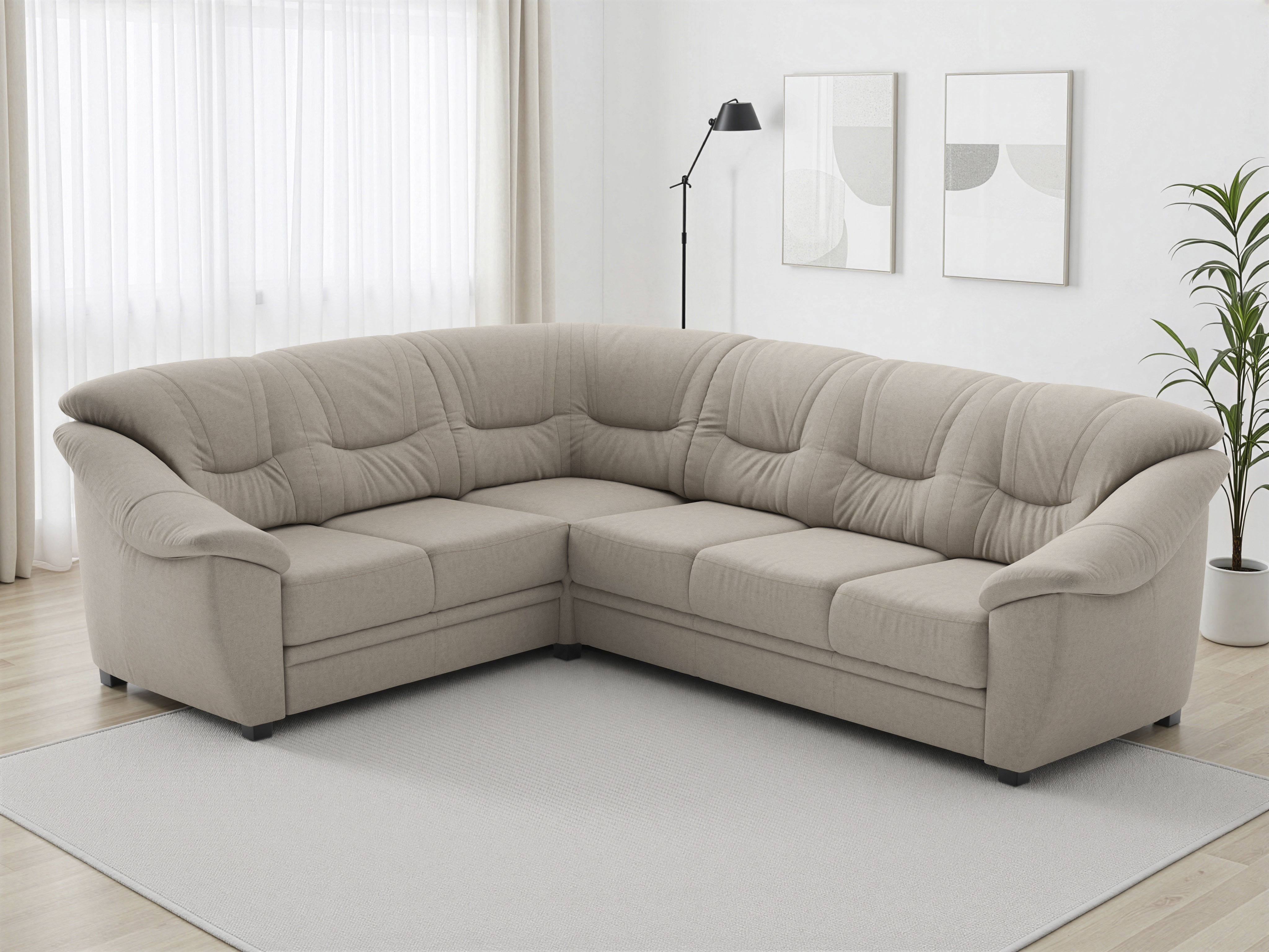 sit&more Ecksofa "Savona L-Form, B. 262 cm, Komfortsitz, Eckcouch mit Stoff- & Lederwahl" mit Schlaffunktion, Liegefl. 120x195 cm