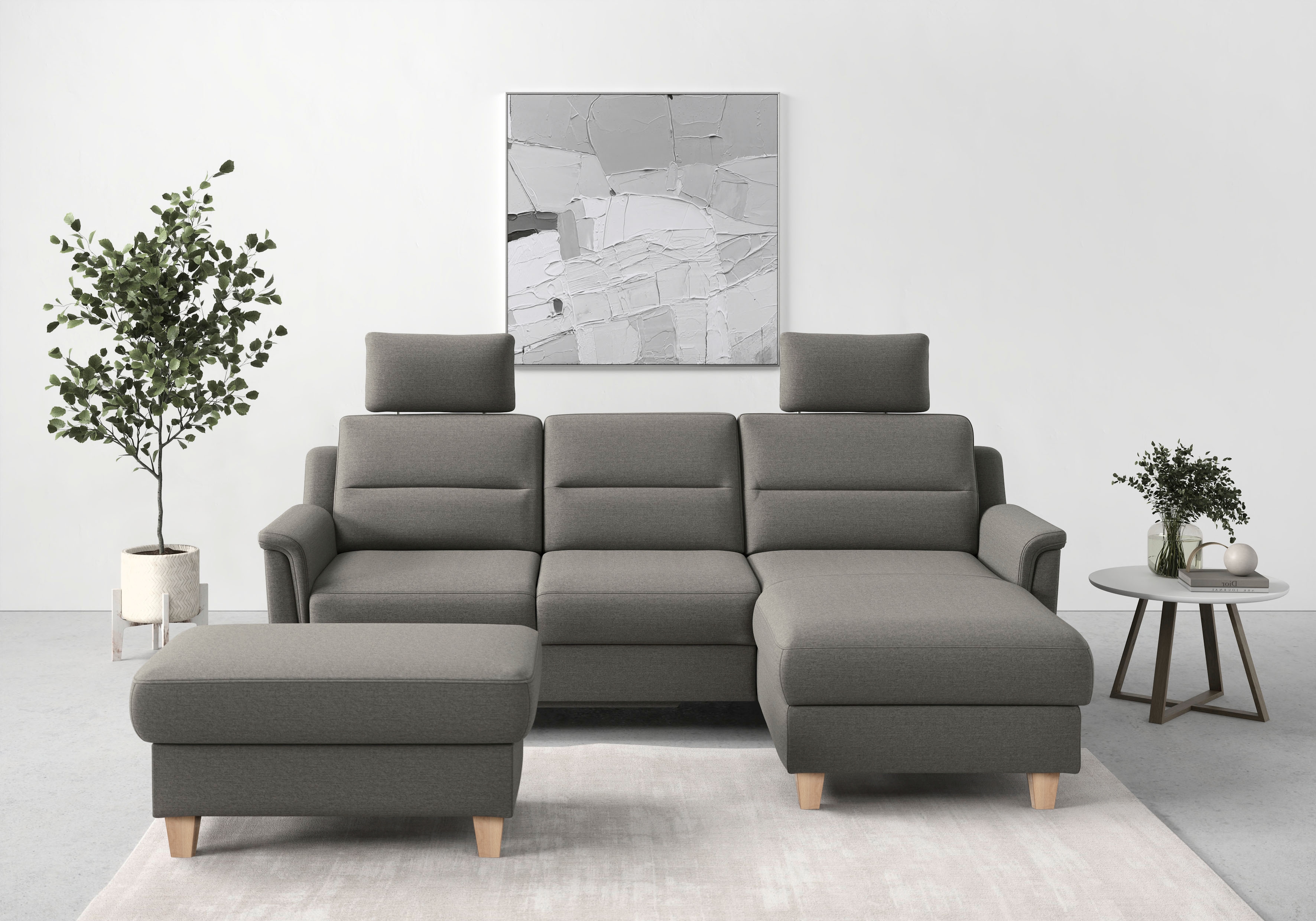 sit&more Ecksofa "Farö L-Form" inklusive Federkern, wahlweise mit Schlaffunktion und Bettkasten