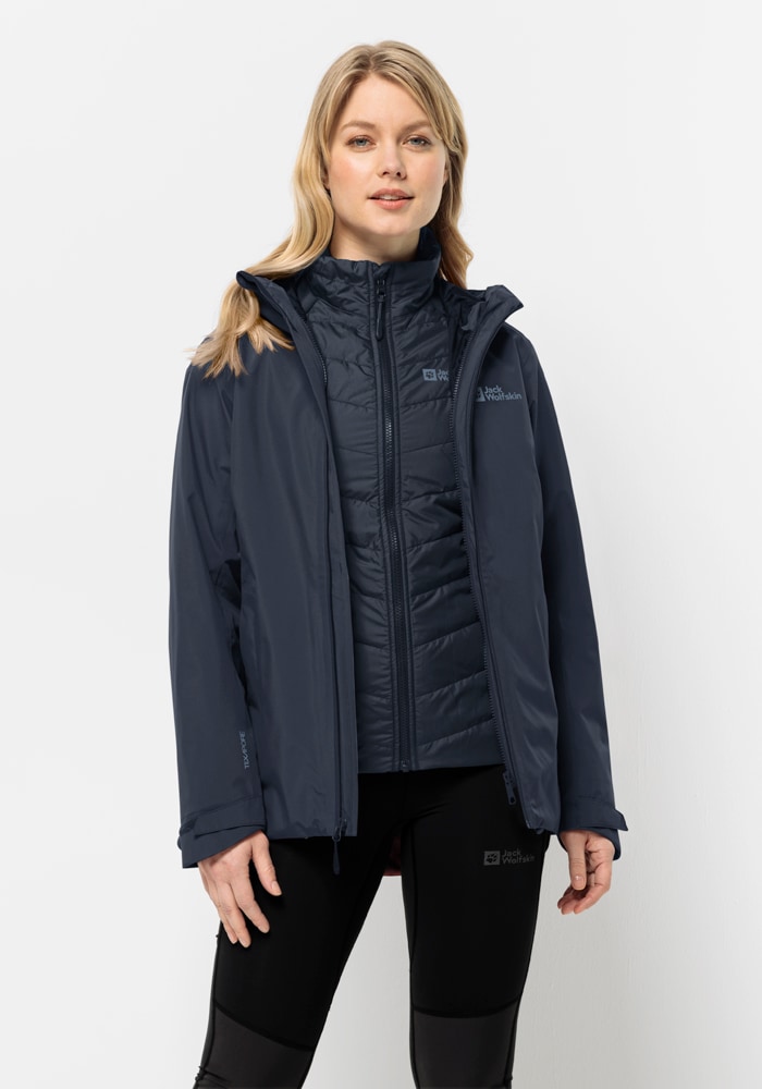 Jack Wolfskin 3-in-1-Funktionsjacke "GLAABACH 3IN1 JKT W", (2 teilig), mit Kapuze