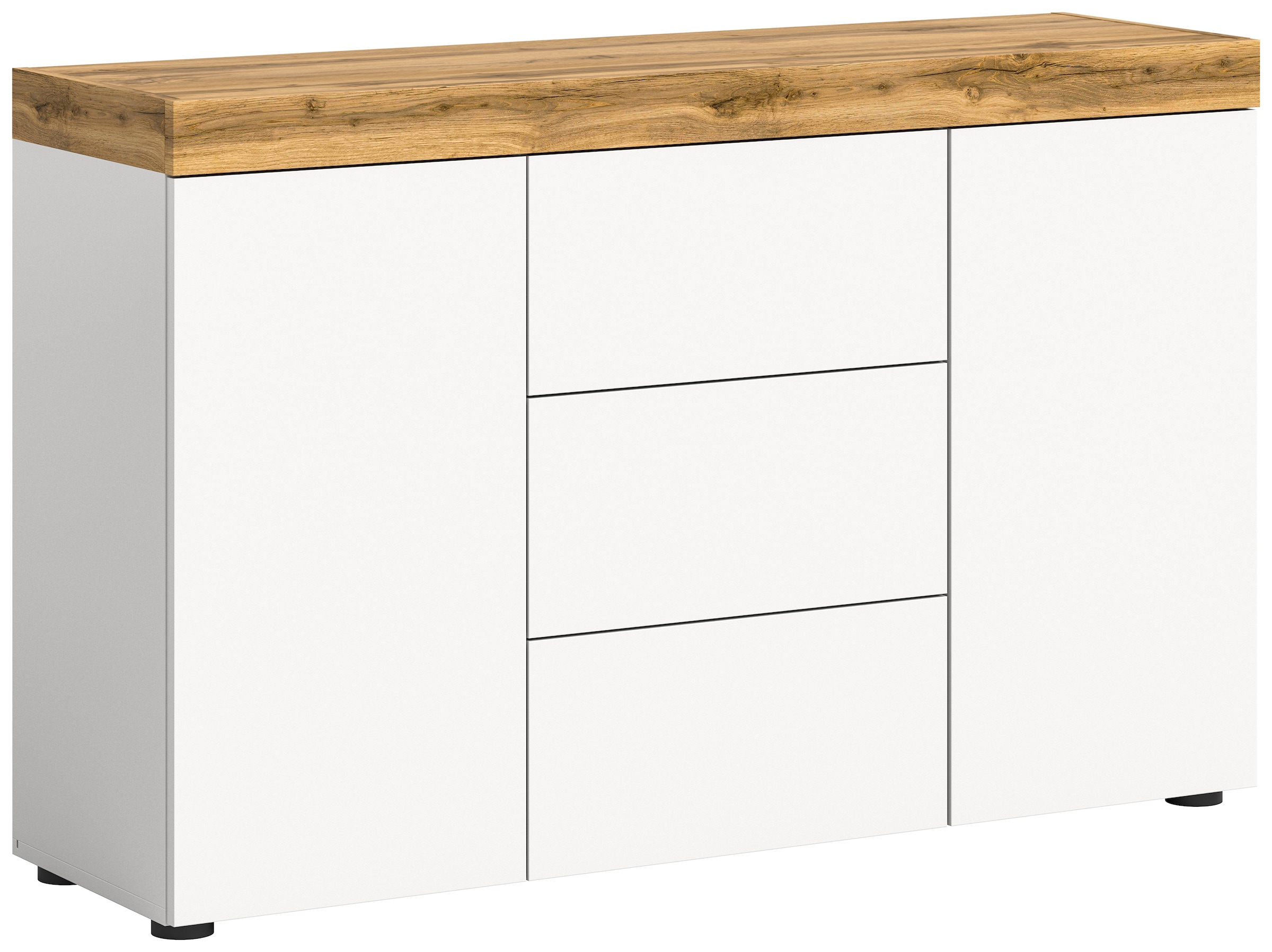 INOSIGN Sideboard "Mambo, Breite 125 cm, grifflose Fronten, 2 Türen, 3 Schu günstig online kaufen