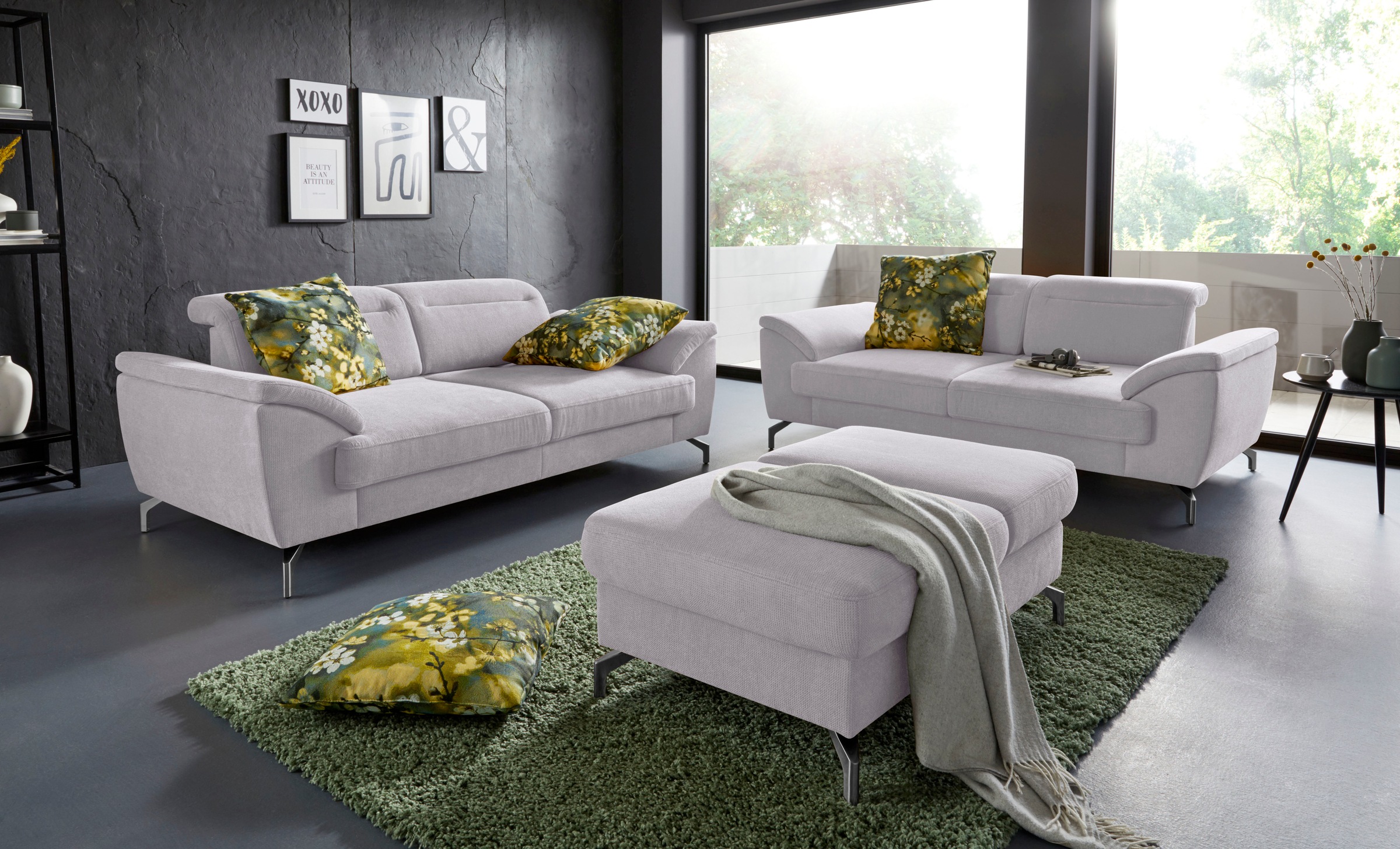sit&more Hocker »Percy«, Fußhöhe 15cm, mit Klappfunktion, wahlweise in 2 Fußfarben