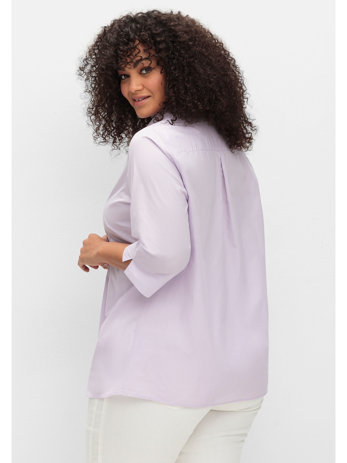 Sheego Hemdbluse »Große Größen«, mit Biesen und 3/4-Ärmeln