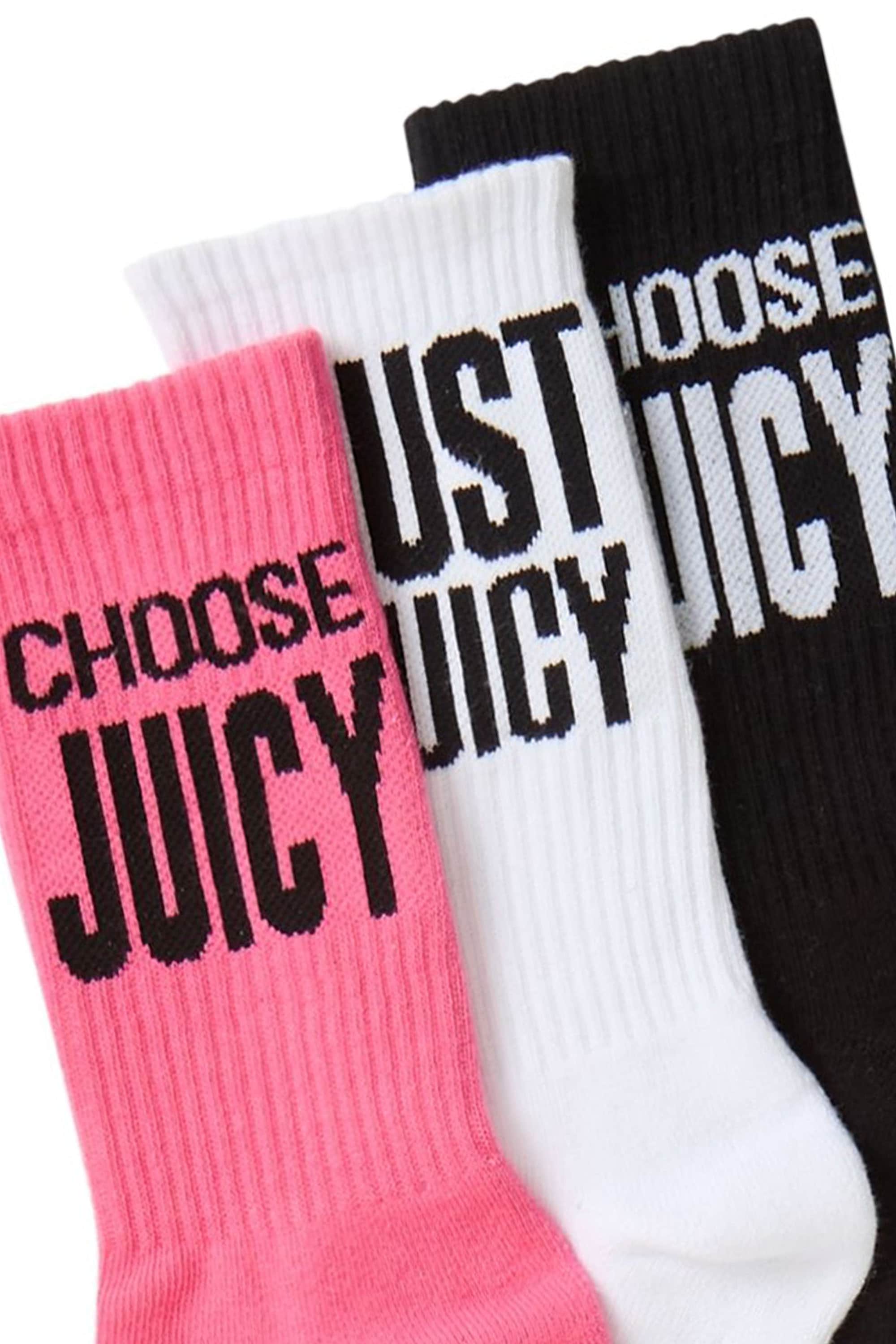Juicy Couture Socken »TRAINING SOCKS 3 PACK Damen«, Socken Damen, Schriftzug, mehrfarbig, Strümpfe, Sportsocken, Sale