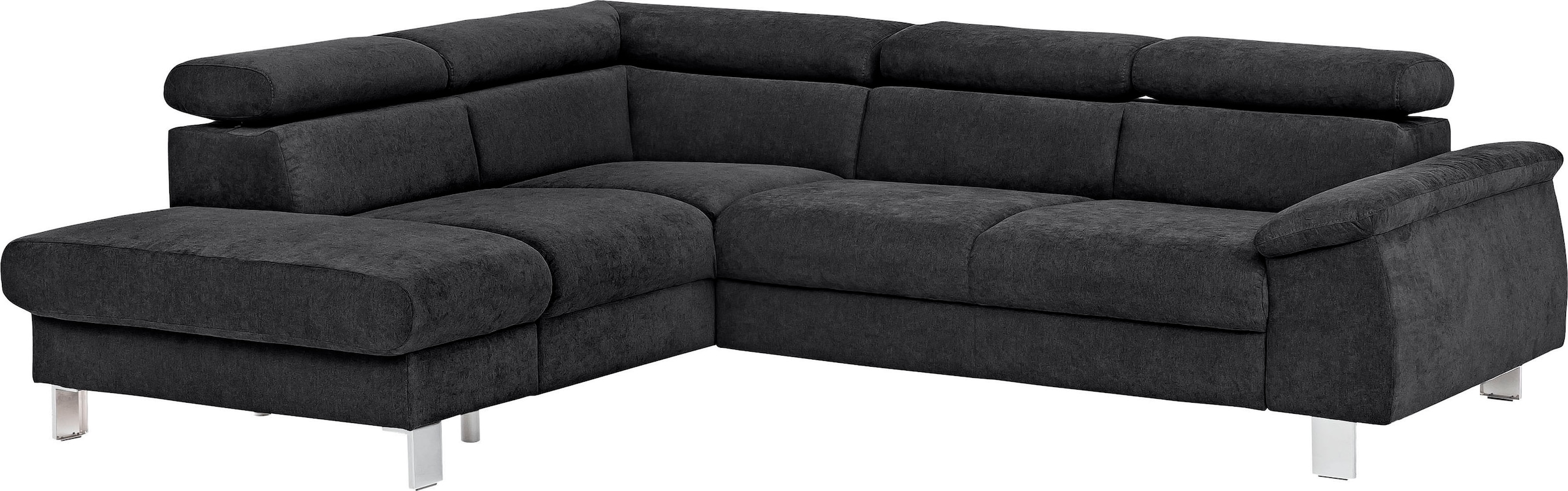 COTTA Ecksofa "Komaris L-Form, B: 249 cm" mit Kopfteilverstellung, optional Schlaffunktion, Bettkasten & Licht