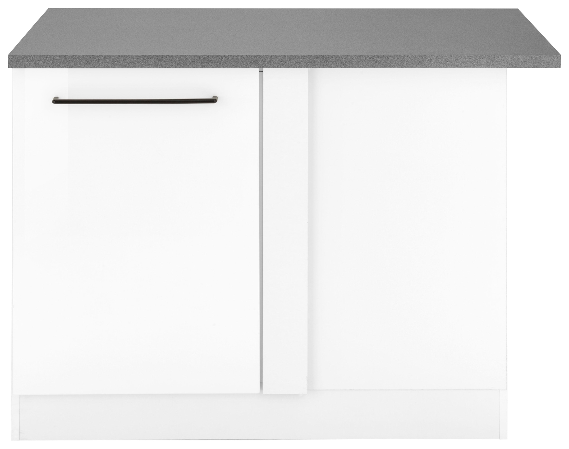 KOCHSTATION Eckunterschrank »KS-Tulsa«, 110 cm breit, 1 Tür, schwarzer Metallgriff, hochwertige MDF Front