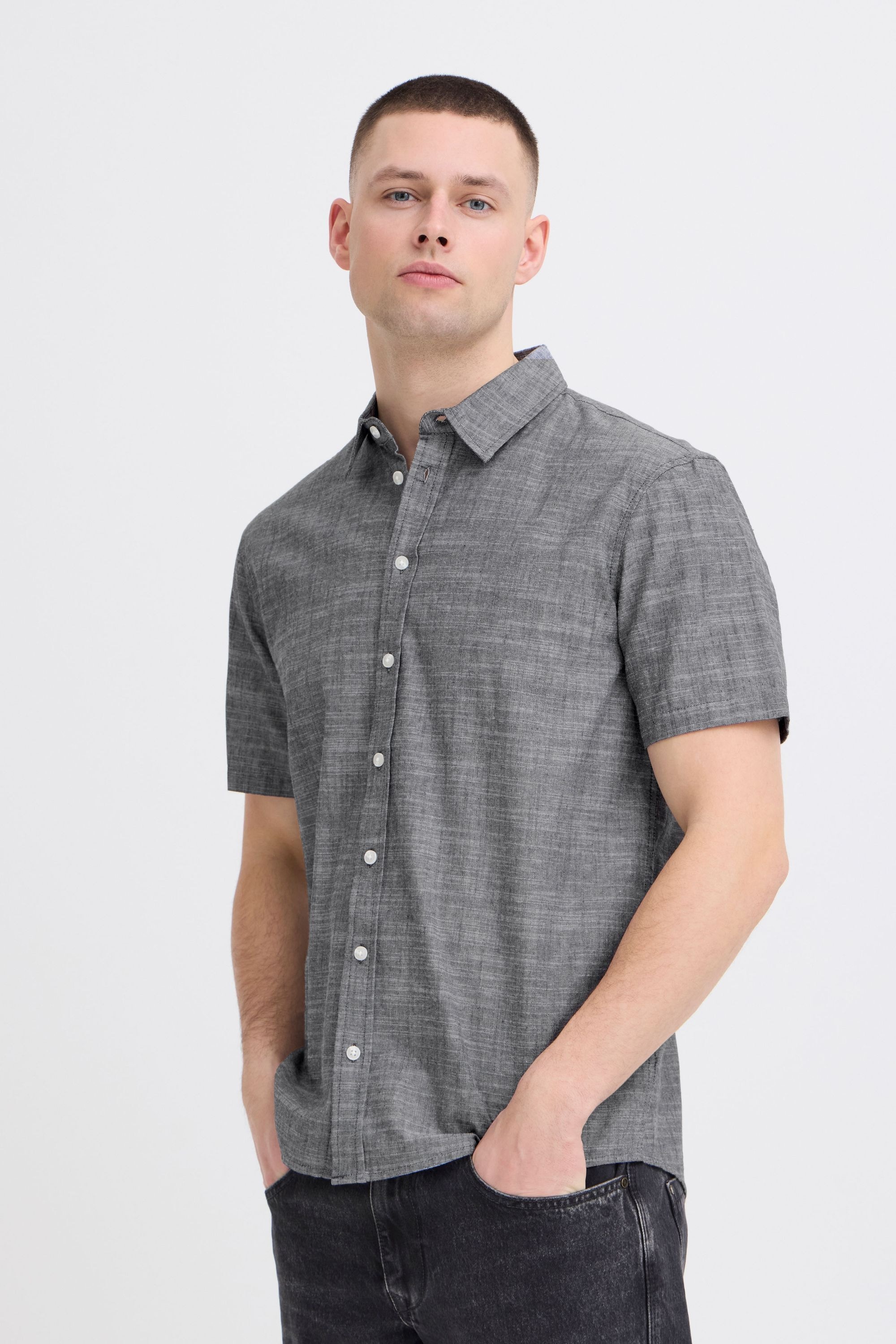 Blend Kurzarmhemd »BHDaris« Meliertes Kurzarm-Hemd mit Kentkragen