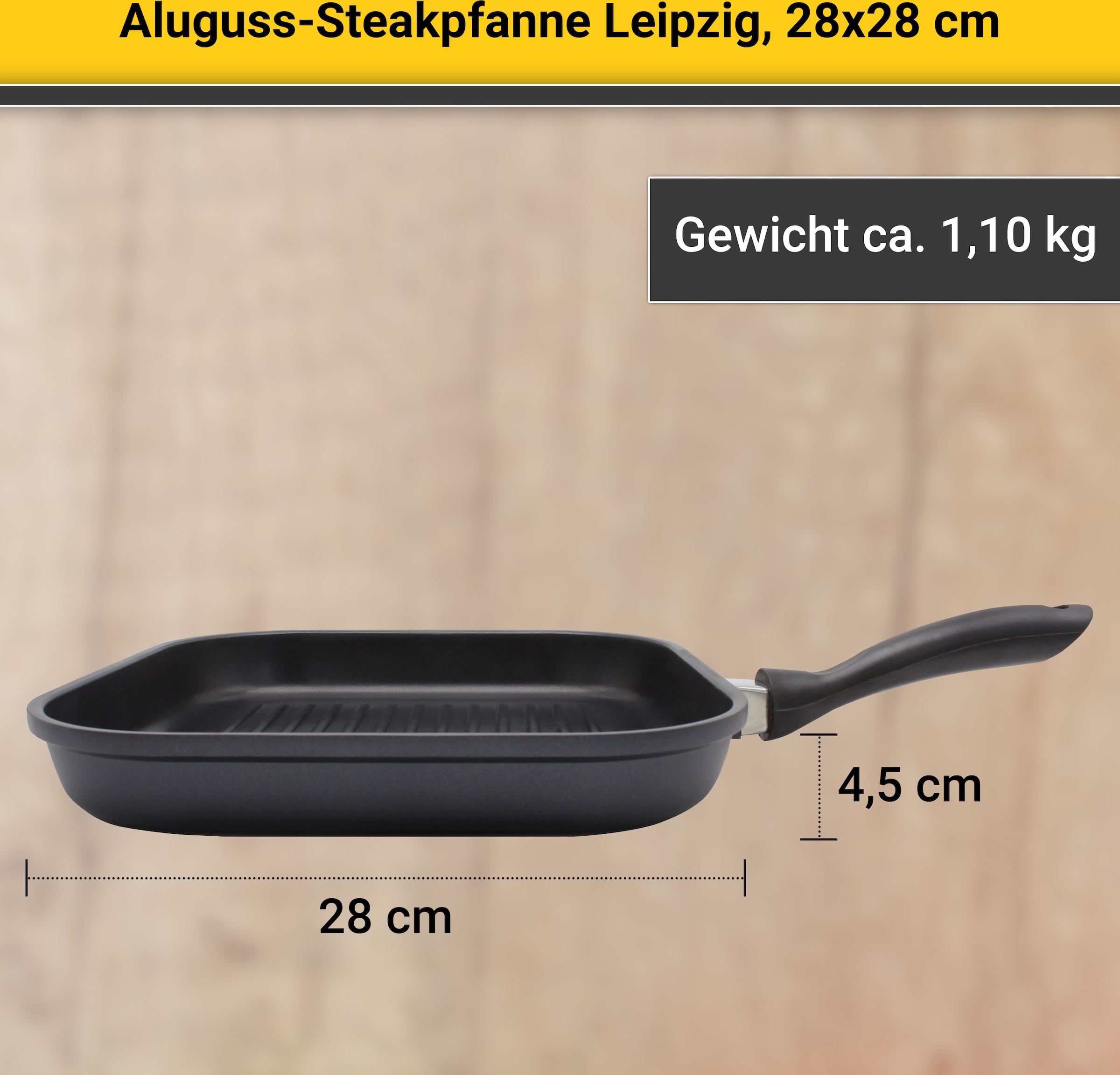 (1 Aluminiumguss, | tlg.) BAUR Steakpfanne »Leipzig«, Krüger