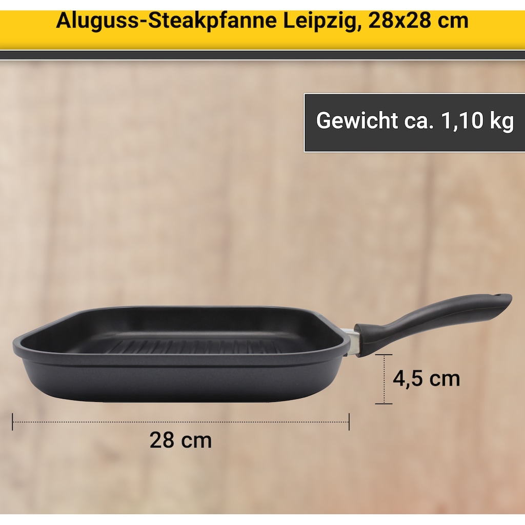 Krüger Steakpfanne »Leipzig«, Aluminiumguss, (1 tlg.)