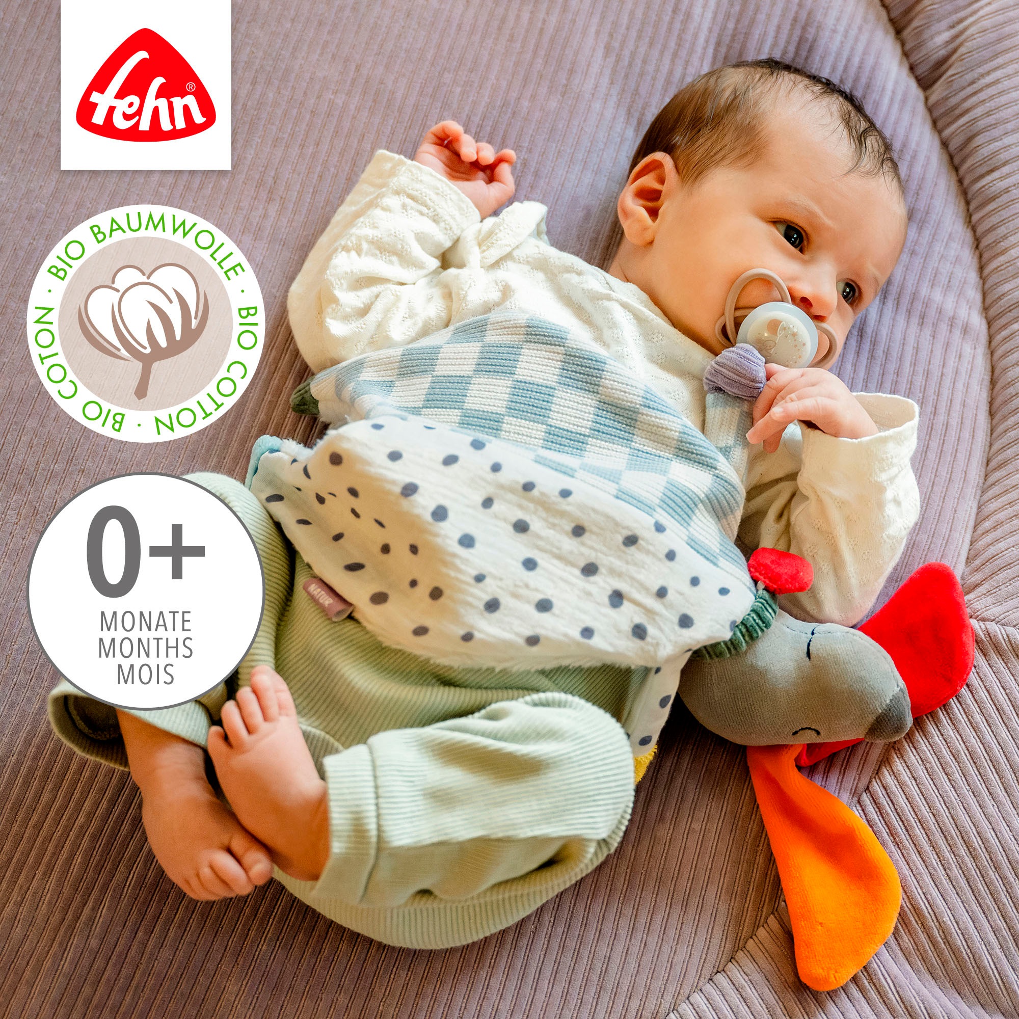 Thumbnail - Fehn Kuscheltuch "Schmusetuch Hund NATUR" Enthält Bio-Baumwolle