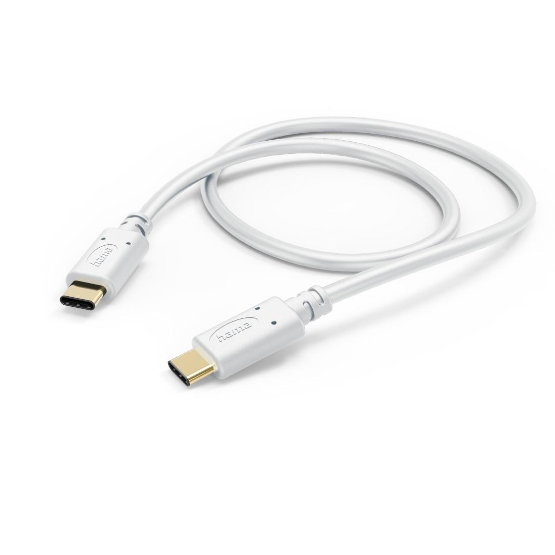 Hama USB-Kabel »Ladekabel, USB C auf USB C, 1,5 m, Weiß«, USB-C, 150 cm