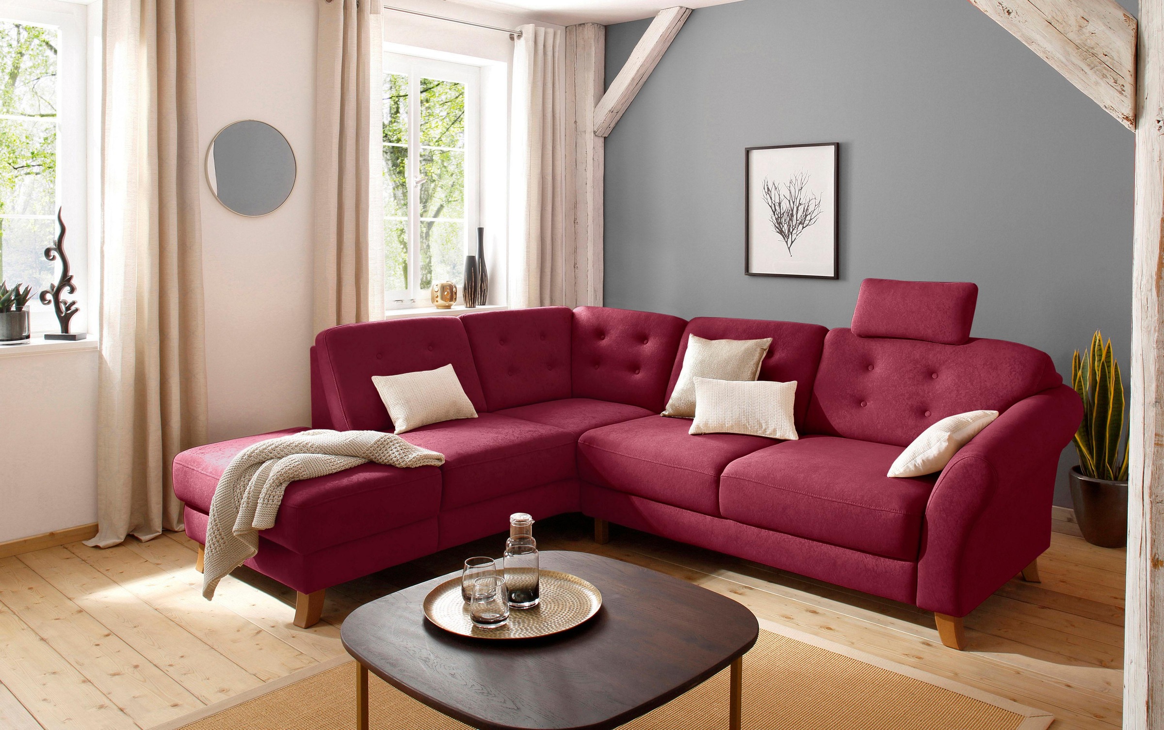 Home affaire Ecksofa »Trondheim L-Form«, mit Federkern