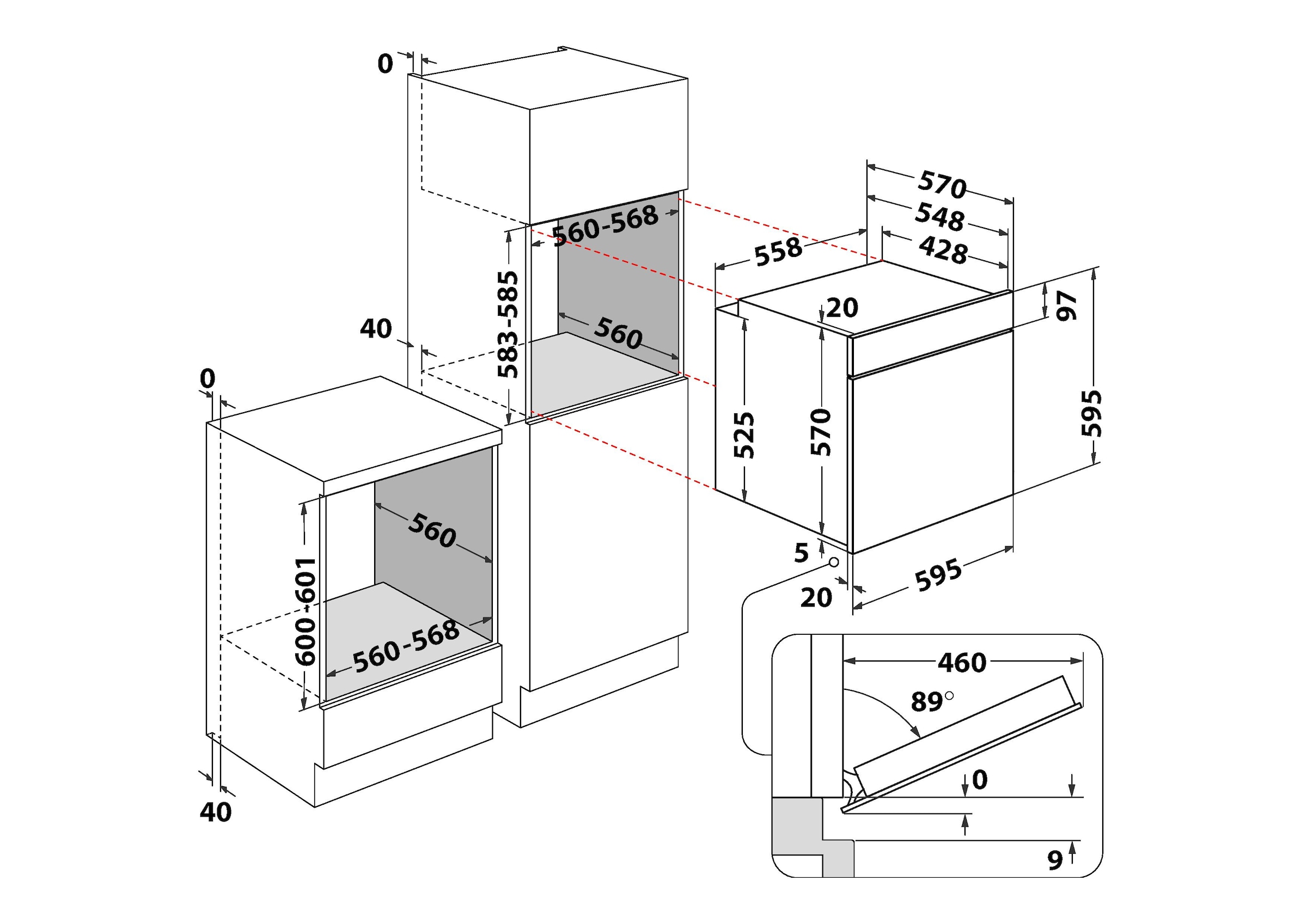 Privileg Einbaubackofen  »PBA2S85HU1«, mit Teilauszug, Hydrolyse