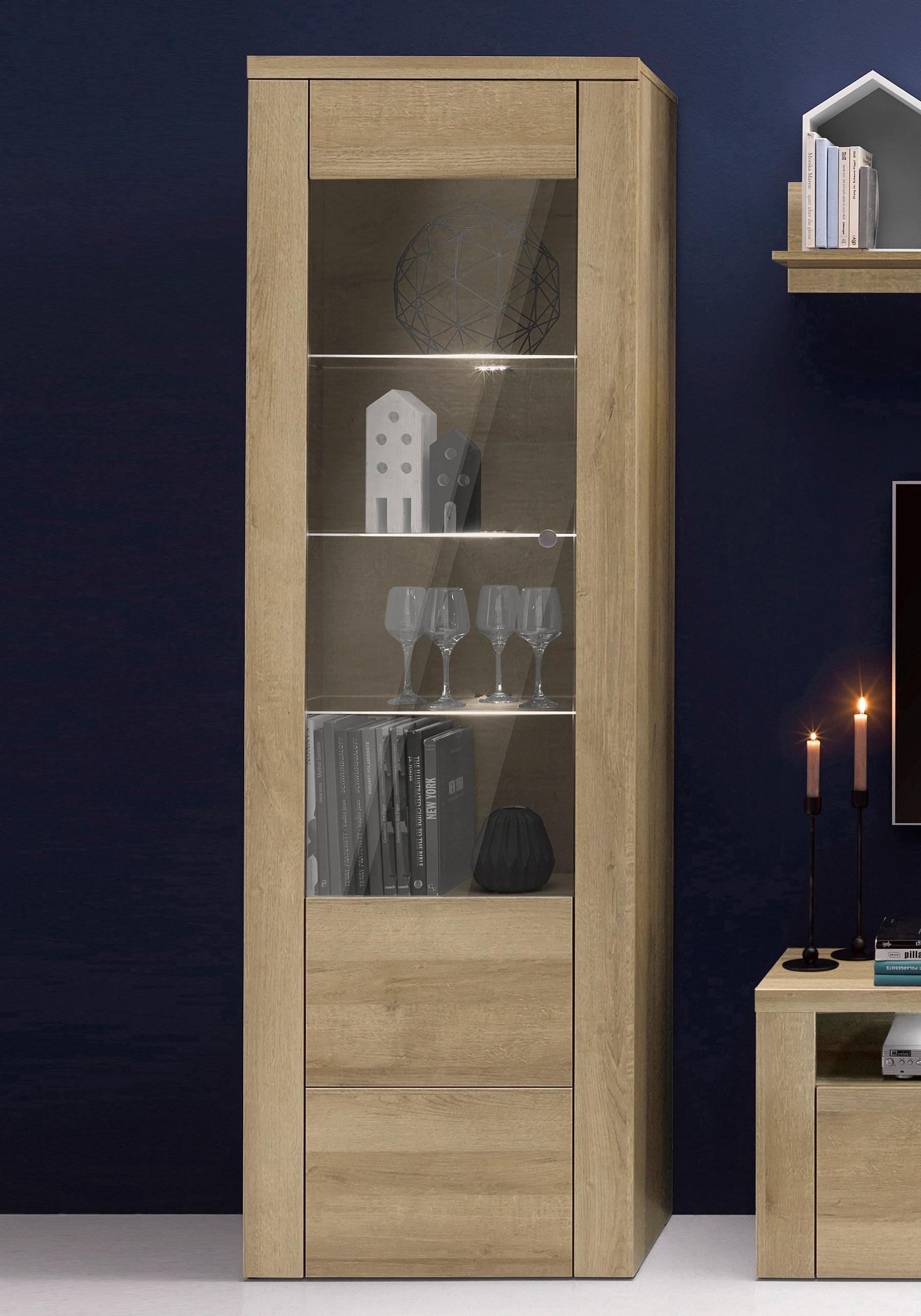 Thumbnail - OTTO home Vitrine "Larona, zeitlose Glasvitirne, Hochschrank Höhe 205,6 cm" Stauraumvitrine mit dekorativer Rahmenoptik