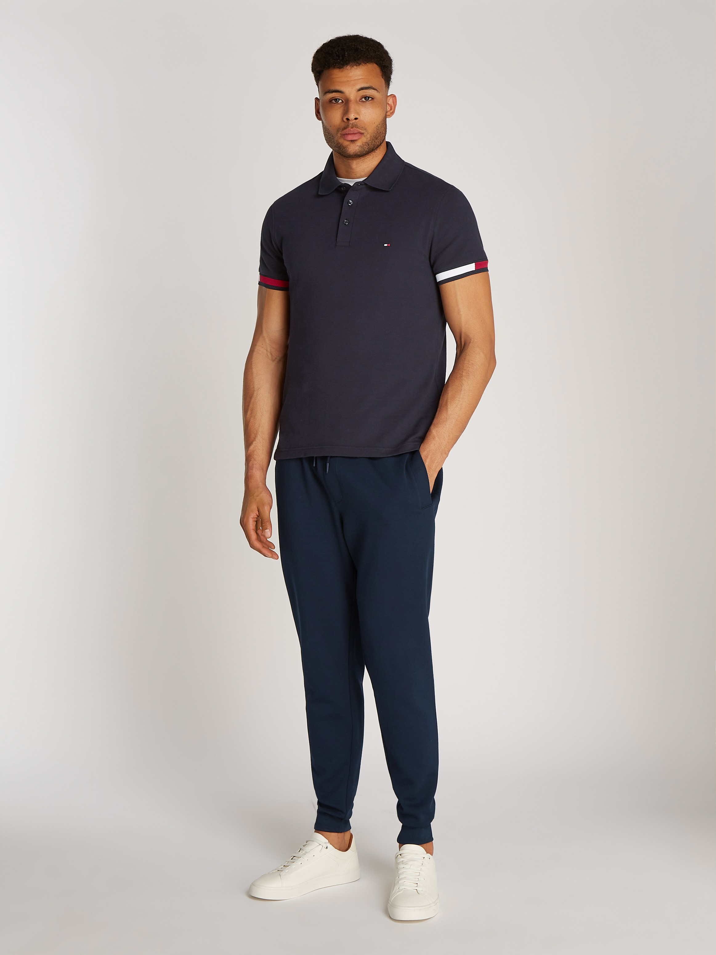 Tommy Hilfiger Poloshirt »FLAG CUFF SLIM POLO«, mit Kontrast-Details