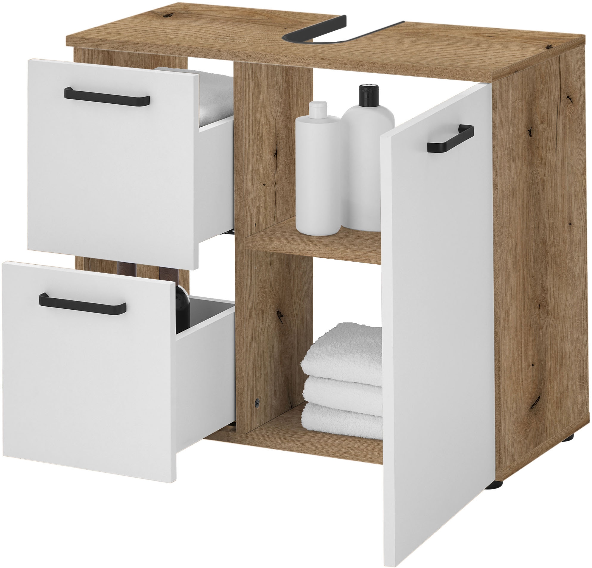BASIC by Balculina Waschbeckenunterschrank »Vanice, Badezimmerschrank B/H/T 70x60x35cm«, (1 St.), Breite 70cm, Softclose, FSC-Mix 70%,Made in Europa