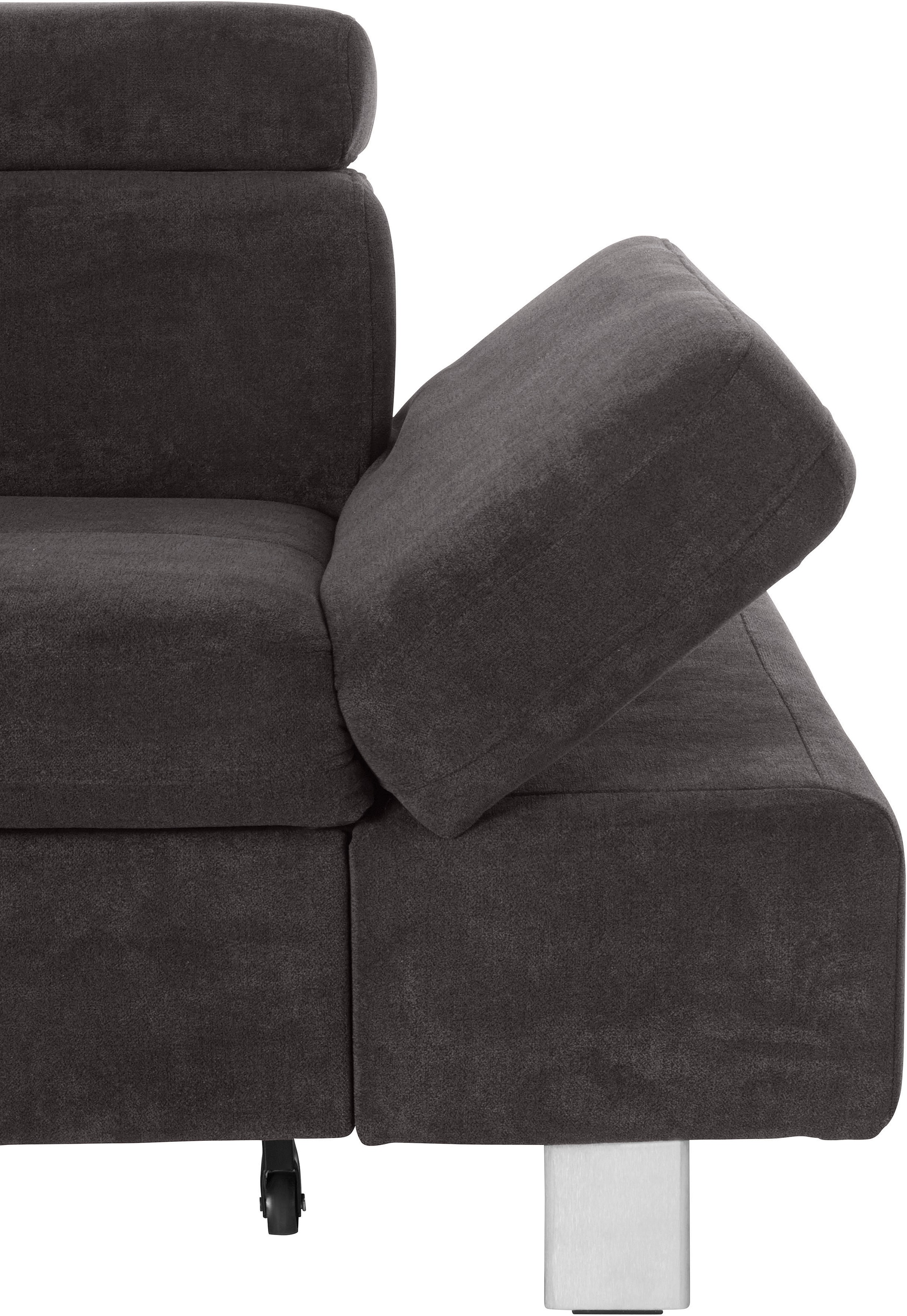 exxpo - sofa fashion Ecksofa »Fiji, L-Form«, mit Kopf- bzw. Rückenverstellung, wahlweise mit Bettfunktion