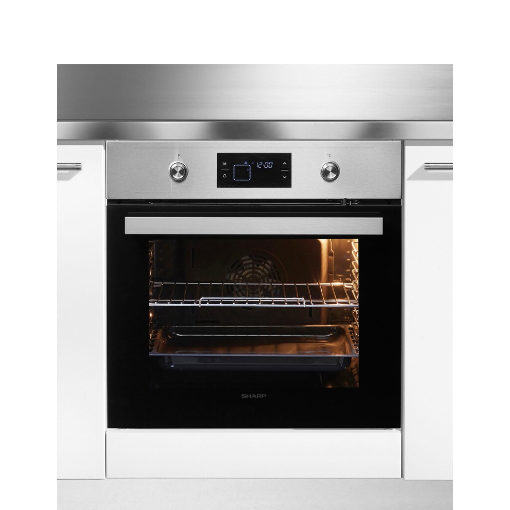 Sharp Einbaubackofen »K-60V19IQM-EU«, K-60V19IQM-EU, katalytische Reinigung