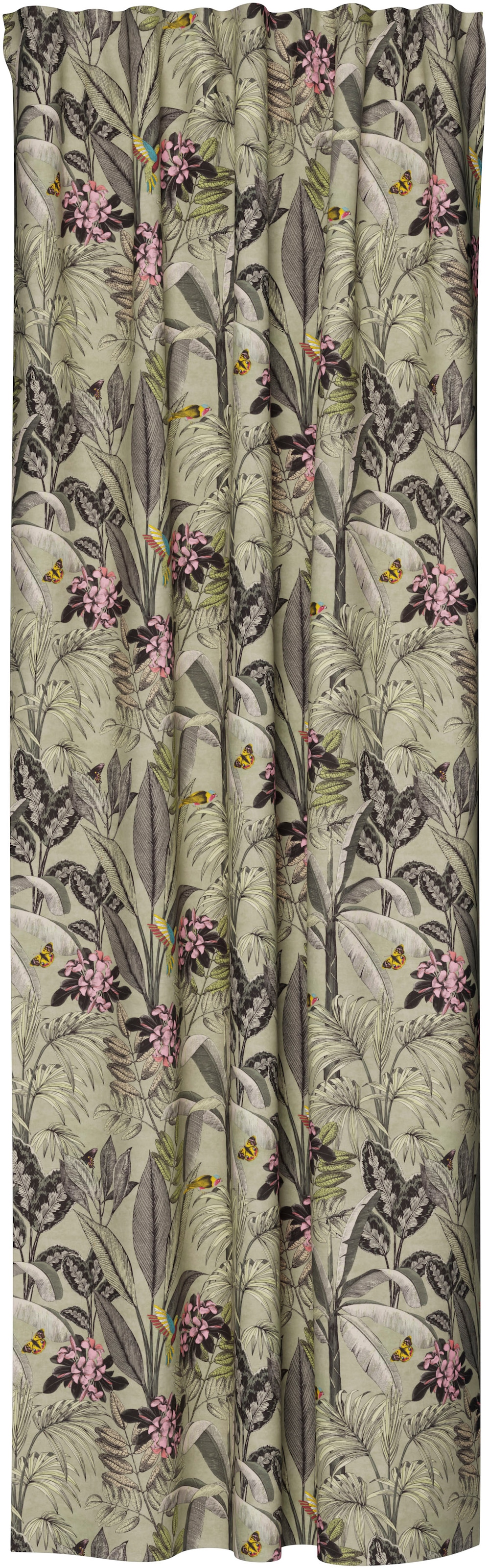 HOMING Vorhang "Kelani" verdeckte Schlaufen 1 Stk. tlg. blickdicht, floral, Blumen, Wohnzimmer, Schlafzimmer