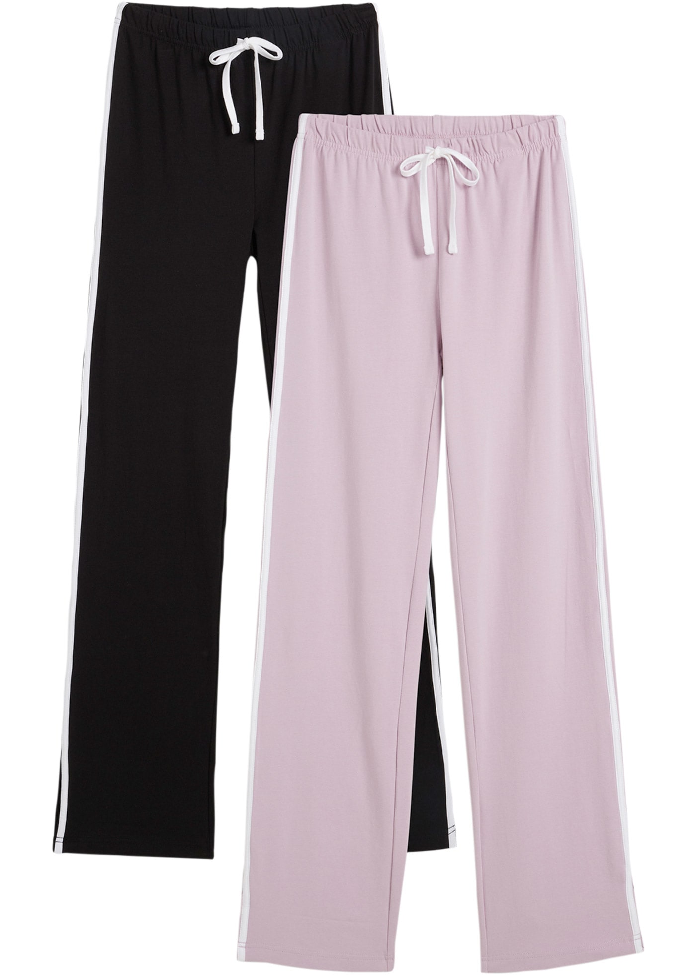 bonprix Jerseyhose  Gummizugbund mit Bindeband, kontrastfarbiger Seitenstreifen