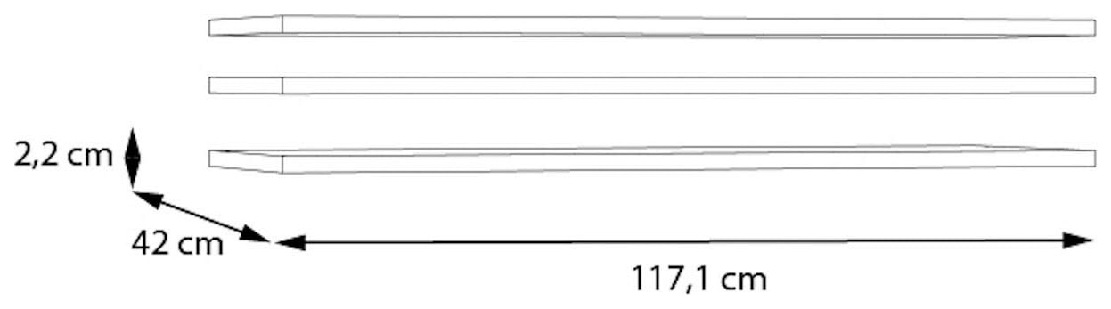 FORTE Einlegeboden, 3 tlg. Set, Breite 117 cm