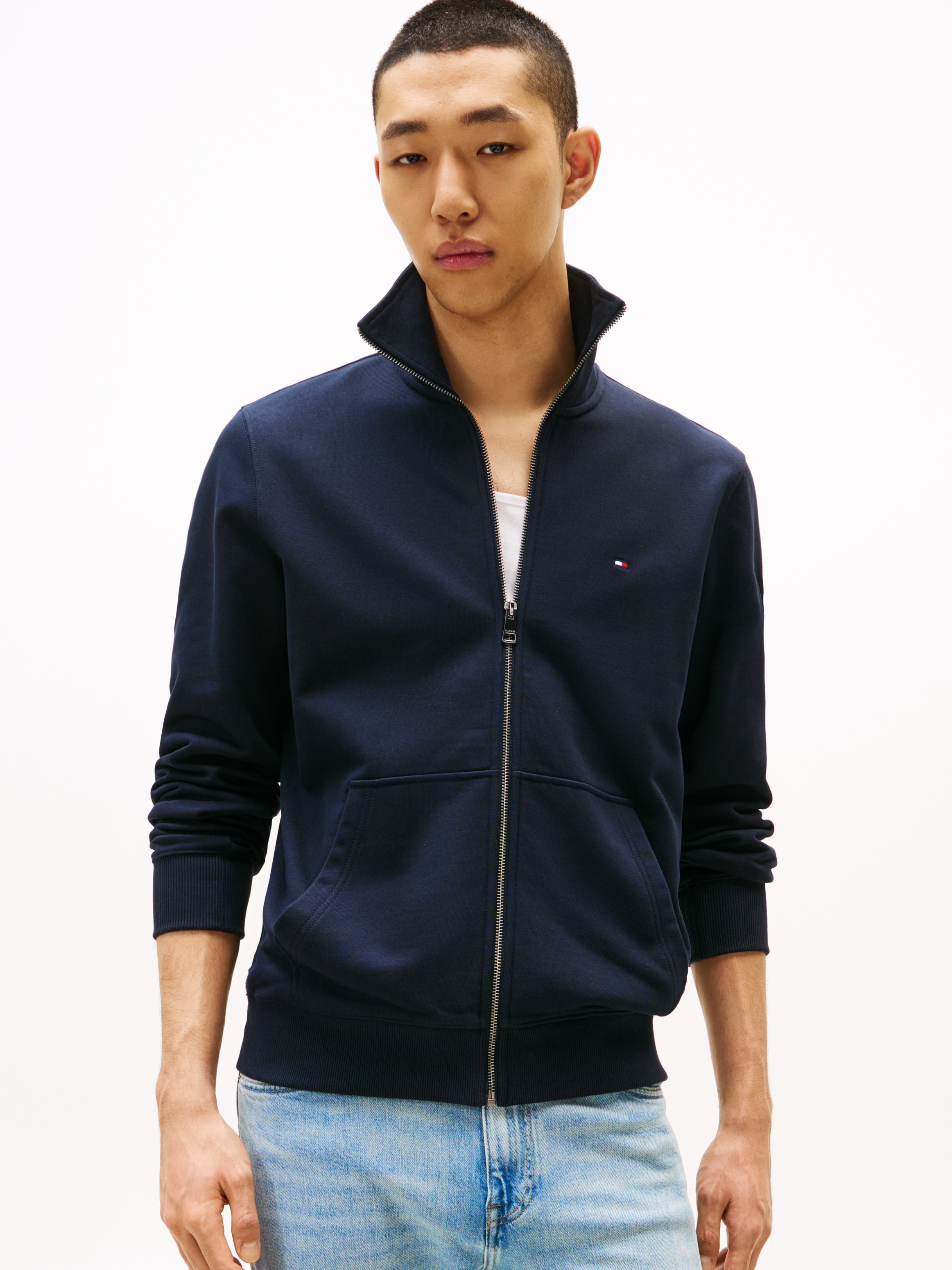 Tommy Hilfiger Sweatjacke »ESSENTIAL TERRY ZT STAND COLLAR«