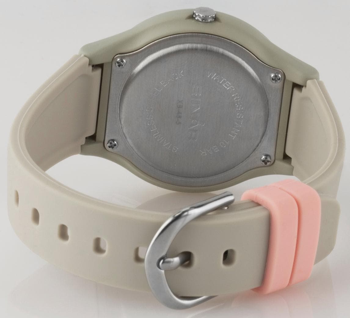 SINAR Quarzuhr, Armbanduhr, Damenuhr,Jugendliche, Silikonarmband, bis 10 bar wasserd.