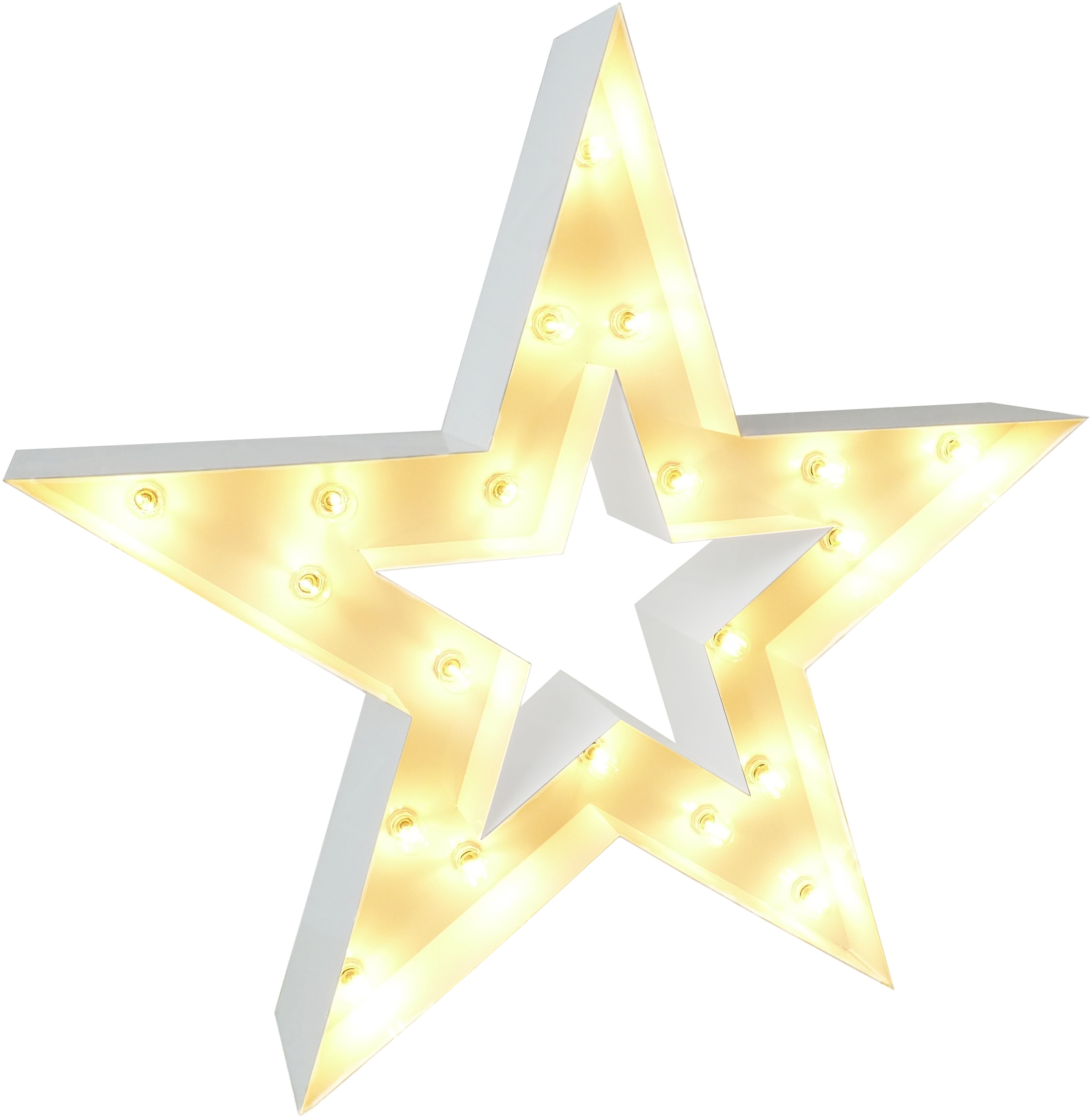 MARQUEE LIGHTS LED Dekolicht »Star«, 20 flammig-flammig, Wandlampe, Tischlampe Star 20 fLichtquellen E14 (exkl.) - 122x122 cm