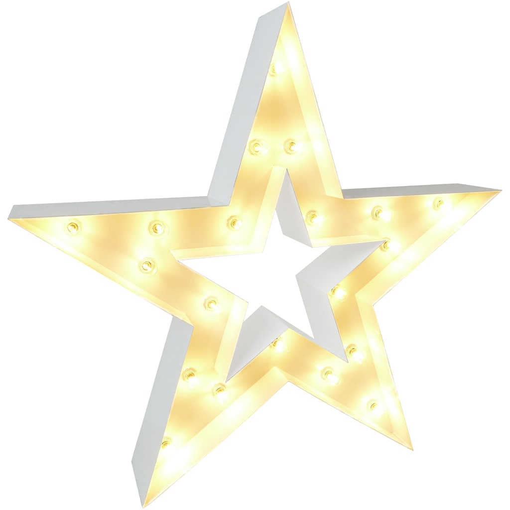 MARQUEE LIGHTS LED Dekolicht »Star«, 20 flammig-flammig, Wandlampe, Tischlampe Star 20 fLichtquellen E14 (exkl.) - 122x122 cm