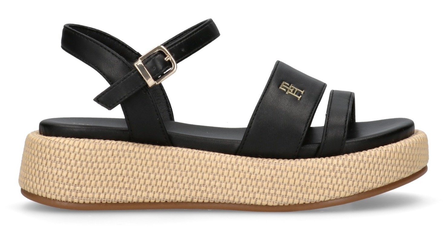 Tommy Hilfiger Keilsandalette, Sandalette, Plateausandale mit modischem Absatz