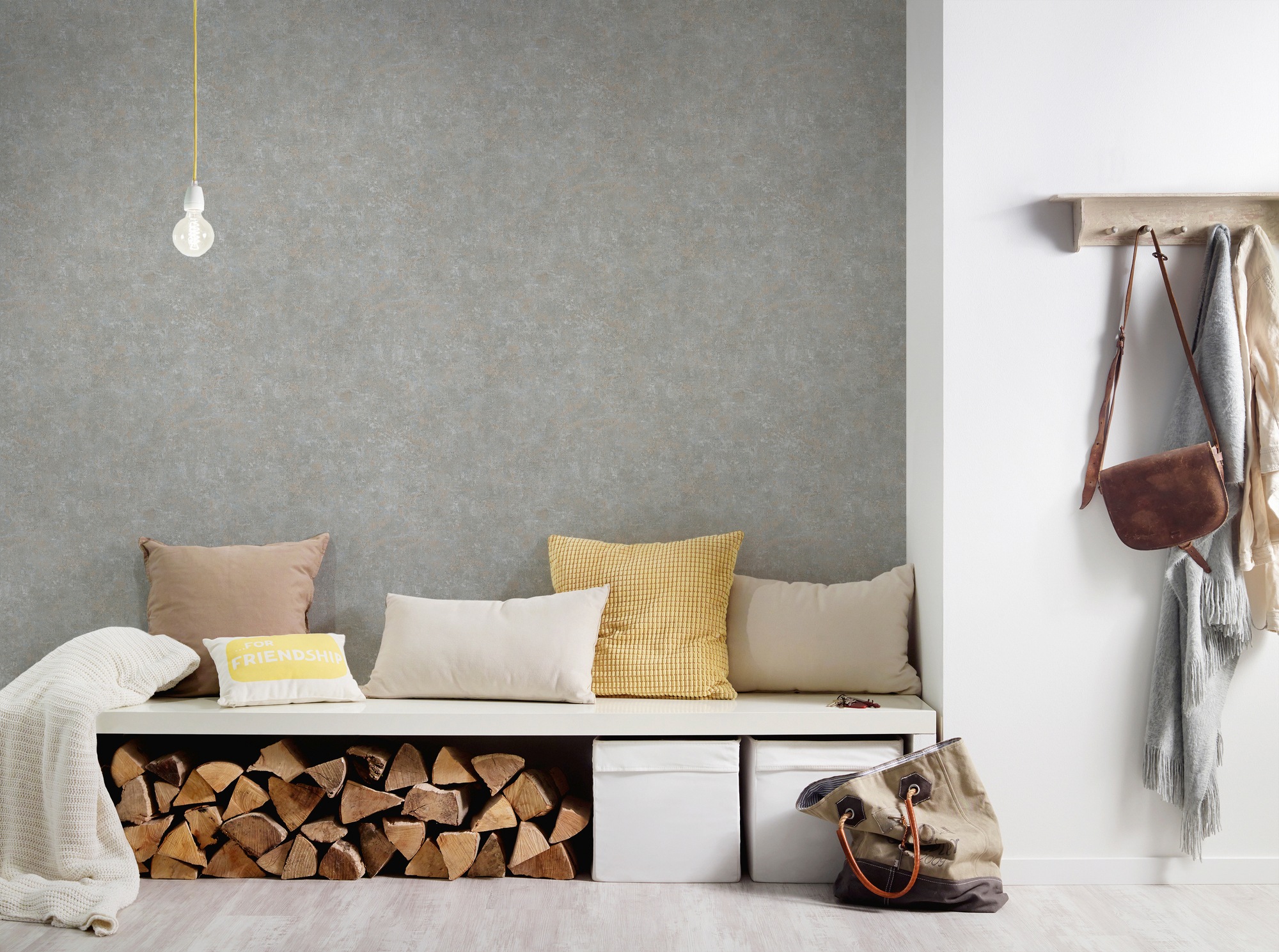 A.S. Création Vliestapete »History of Art« einfarbig | uni | unifarben leicht strukturiert Tapete Uni einfarbig Tapeten Wohnzimmer Schlafzimmer Küche Flur Design