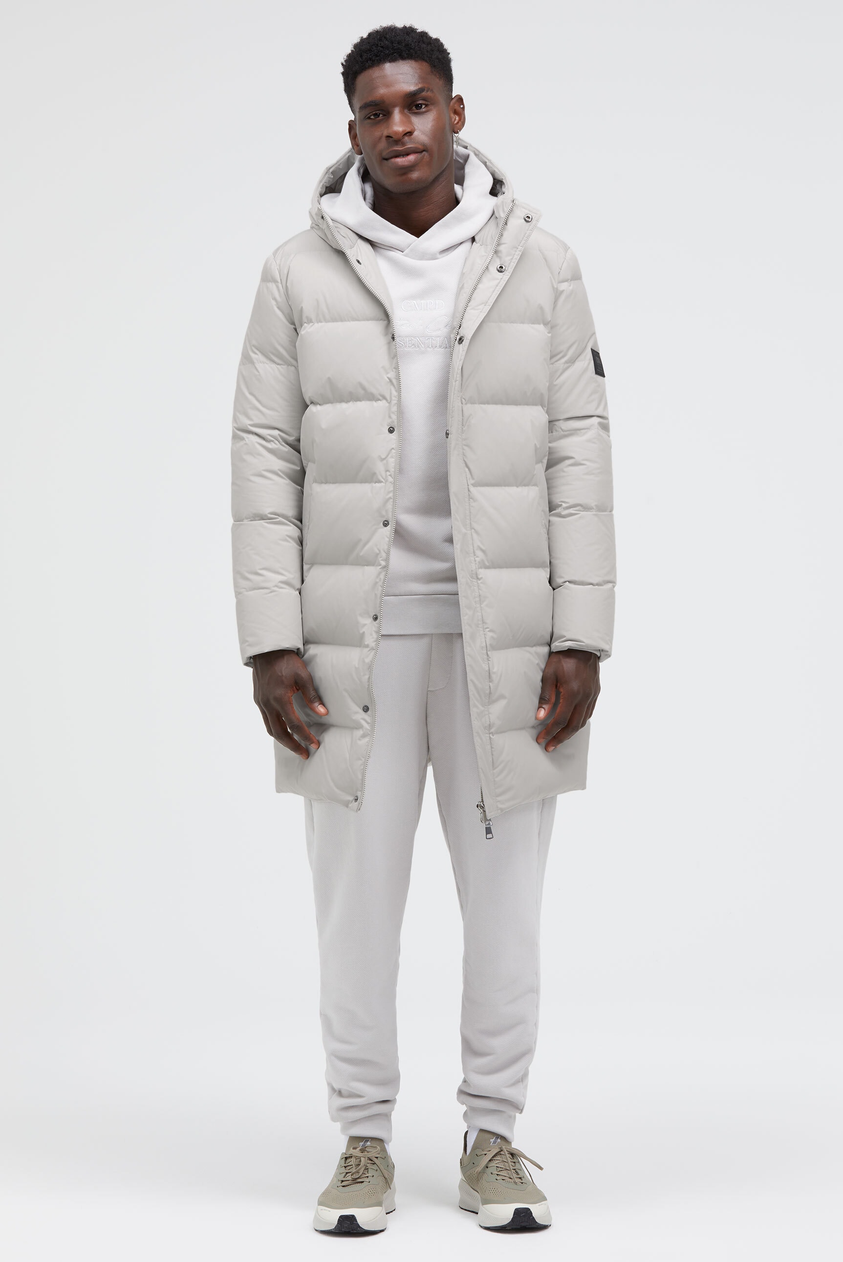 CMPD Langjacke mit Kapuze mit hochgeschnittener Kapuze