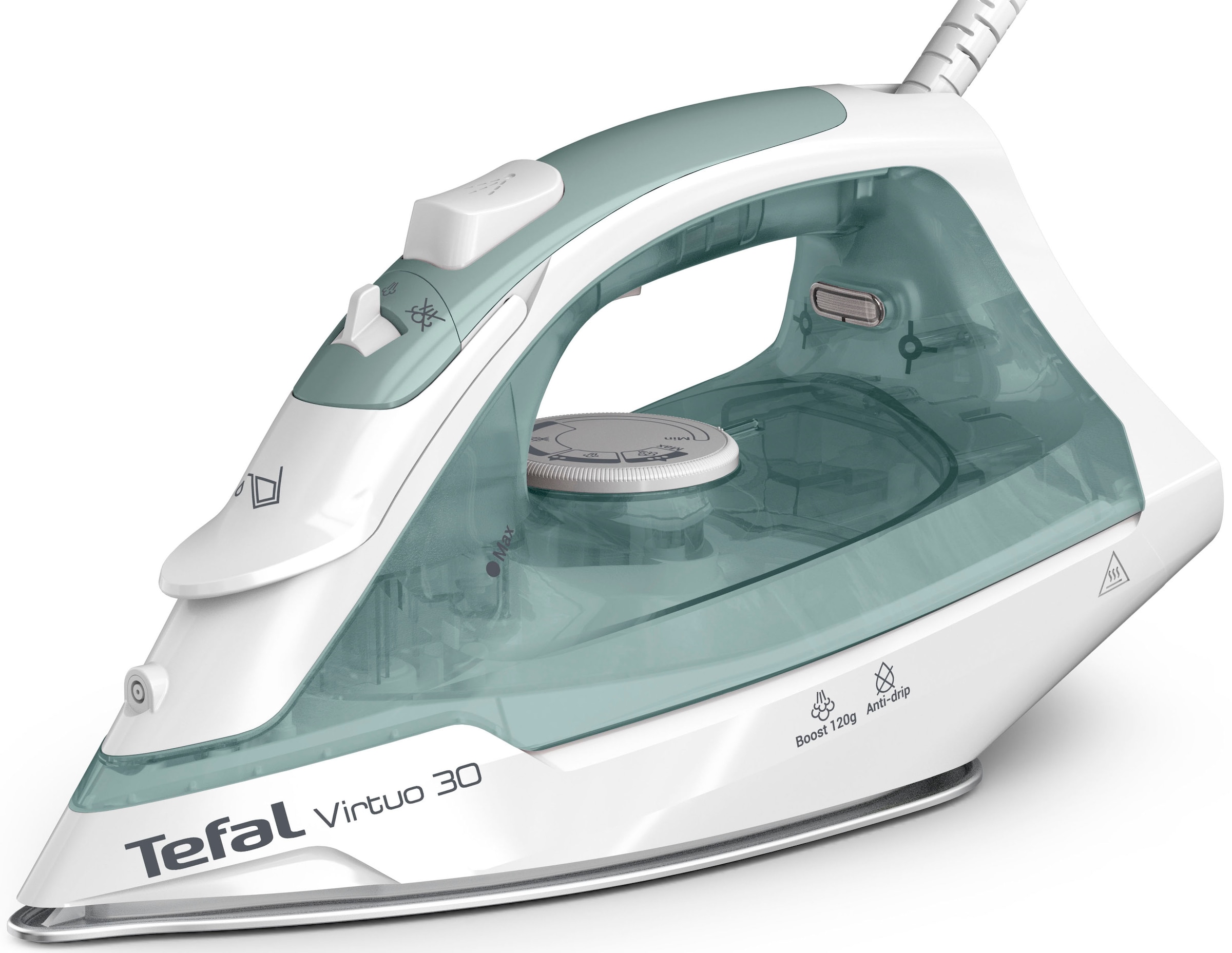 Tefal Dampfbügeleisen "FV2C42 Virtuo 30", 2000 W, 27 g/Min. Dampfabgabe, 120 g/Min. Dampfstoß, Vertikaldampf