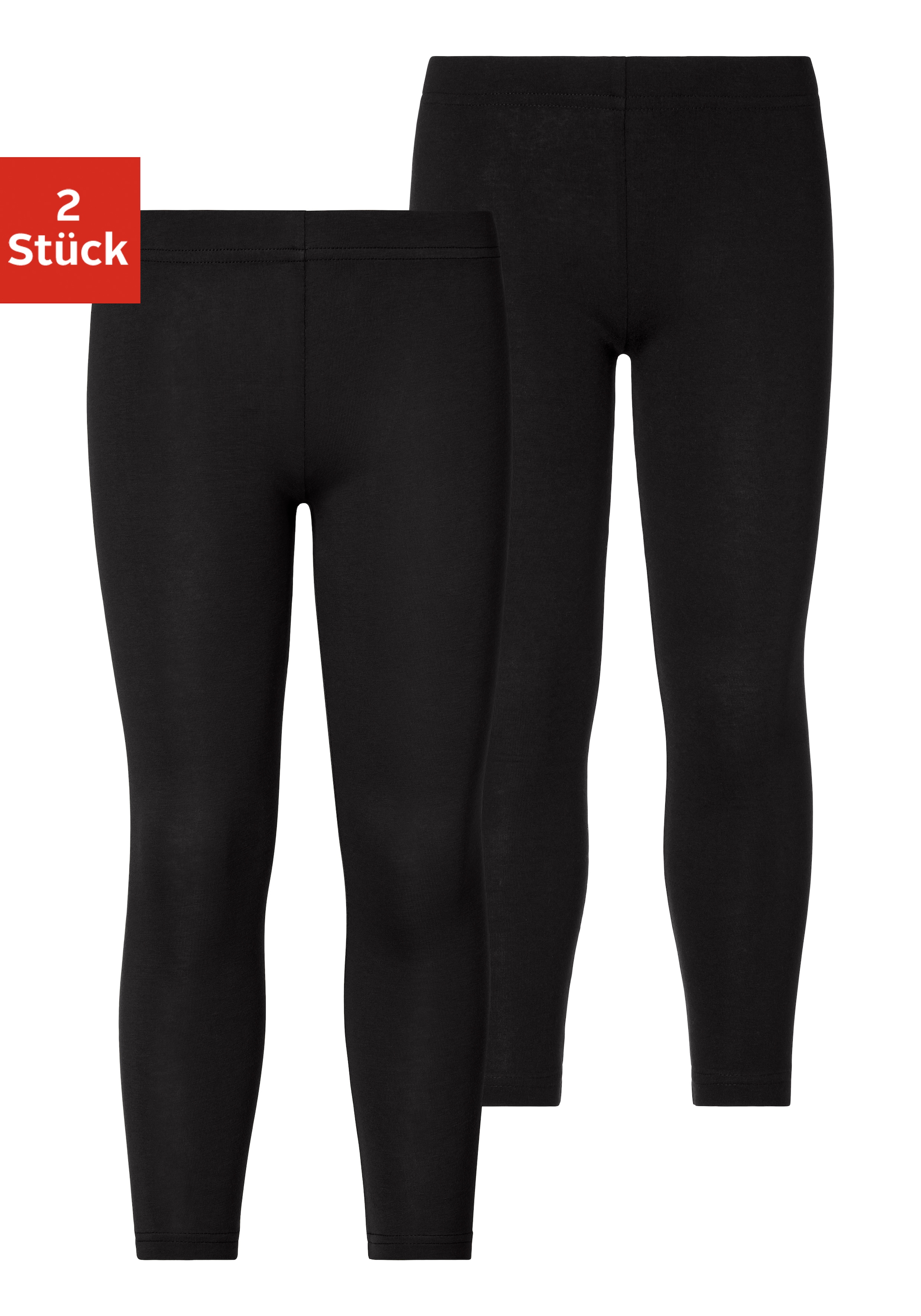H.I.S Leggings "Mädchen" Basic im Doppelpack