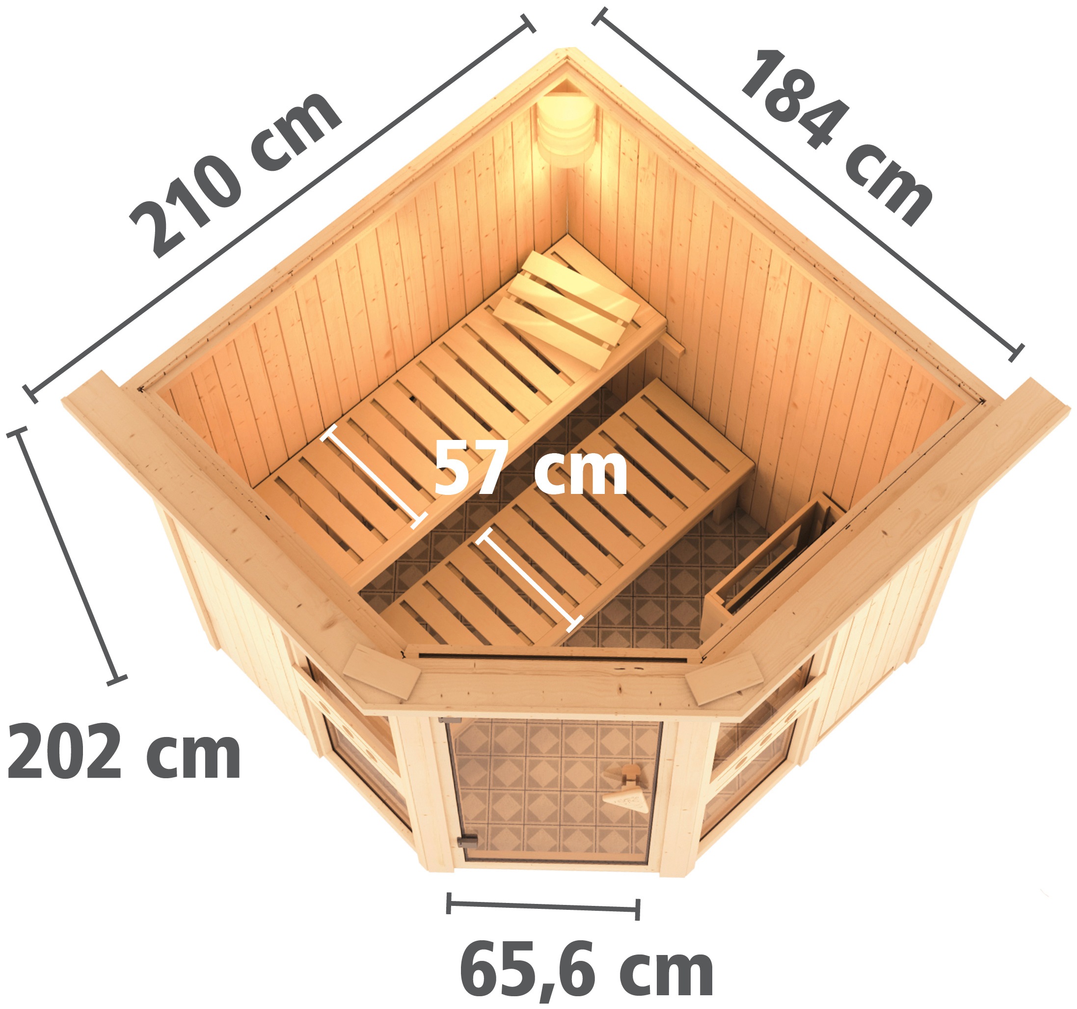 Karibu Sauna »Aline 1« Set,  Ofen 9 kW Bio externe Strg easy