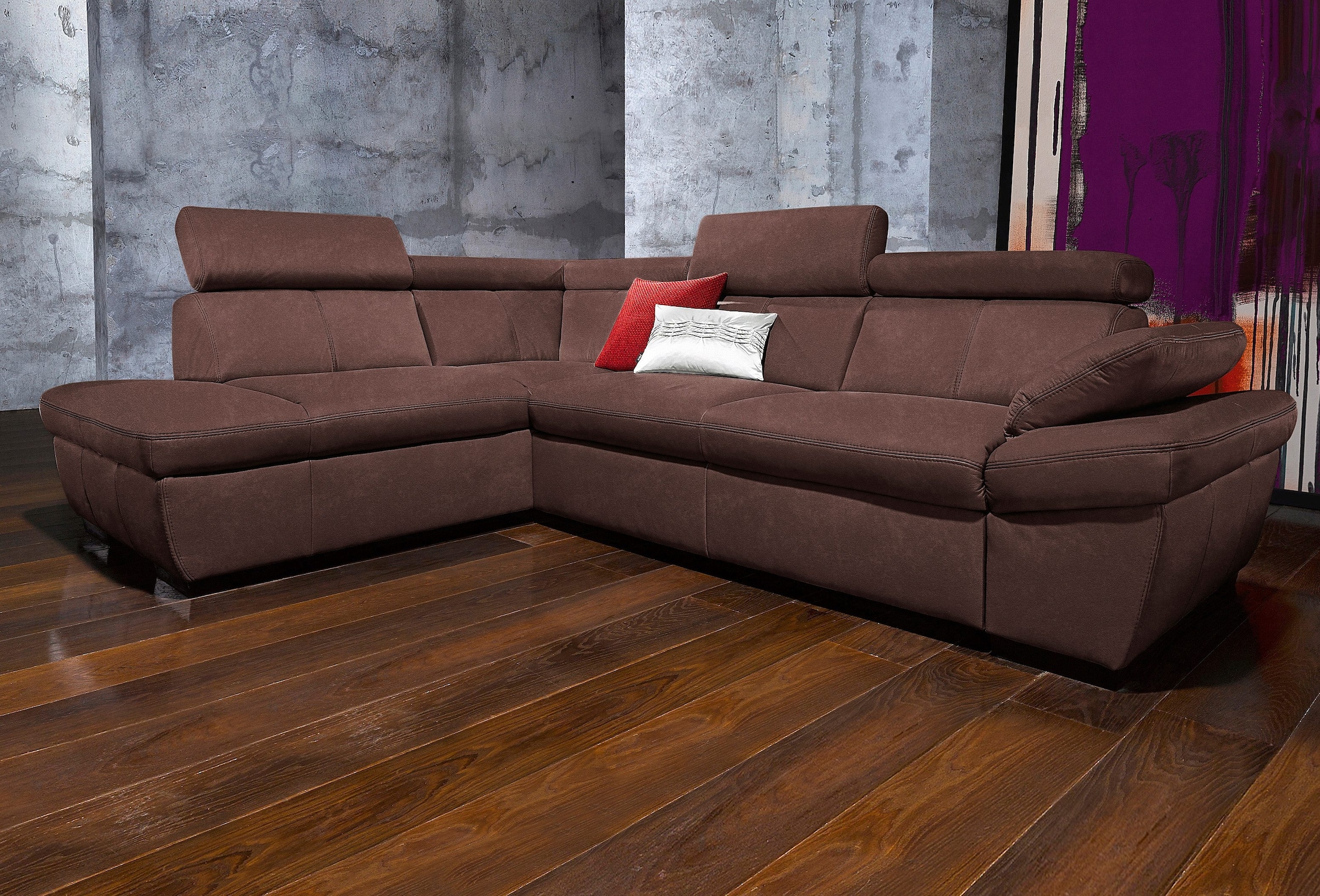 exxpo - sofa fashion Ecksofa "Salerno, Funktionssofa, hoher Sitzkomfort, Br günstig online kaufen