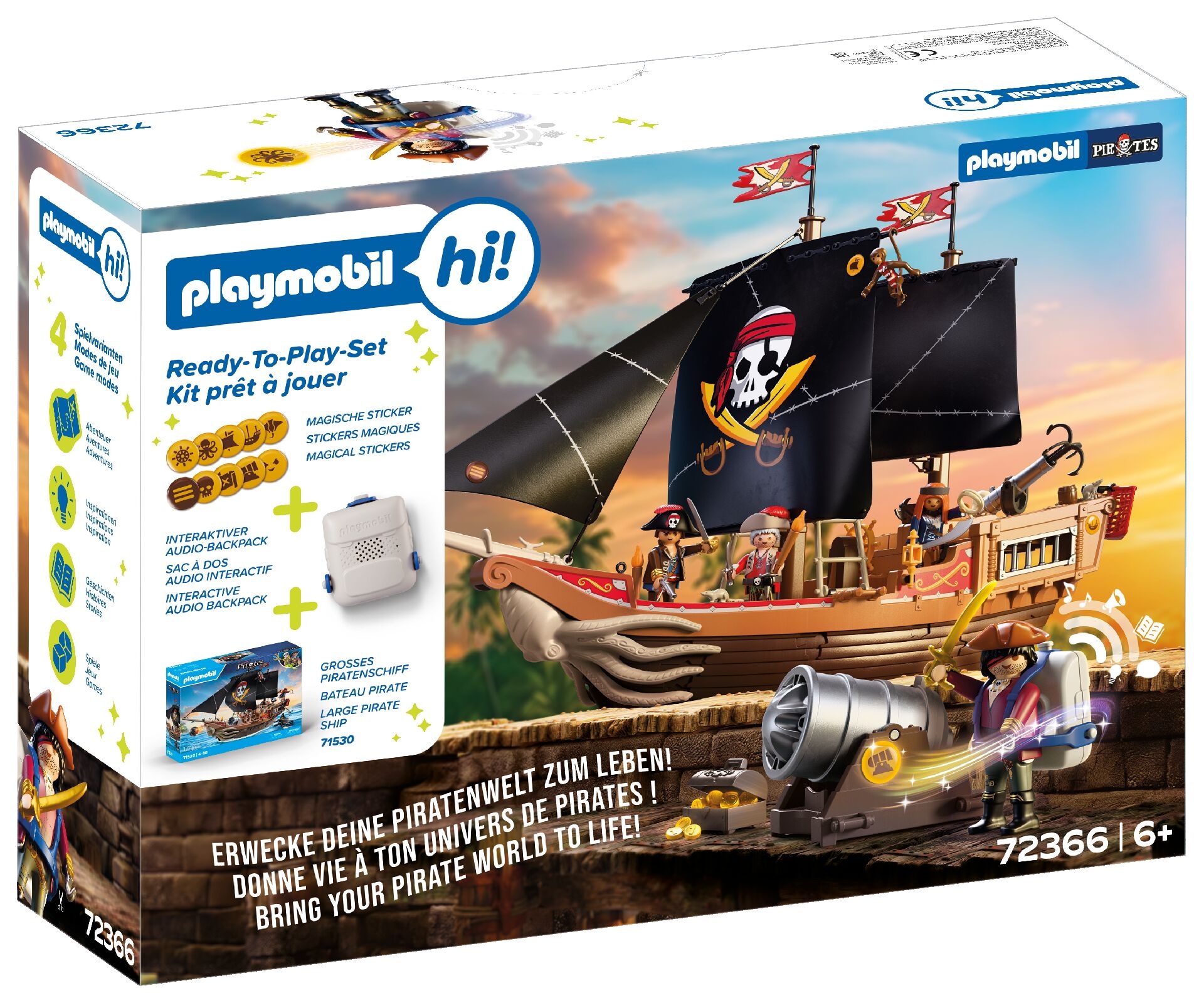 Playmobil® Konstruktions-Spielset »Playmobil Hi! Ready-To-Play Set Piraten (71530), Pirates« Made in Europe