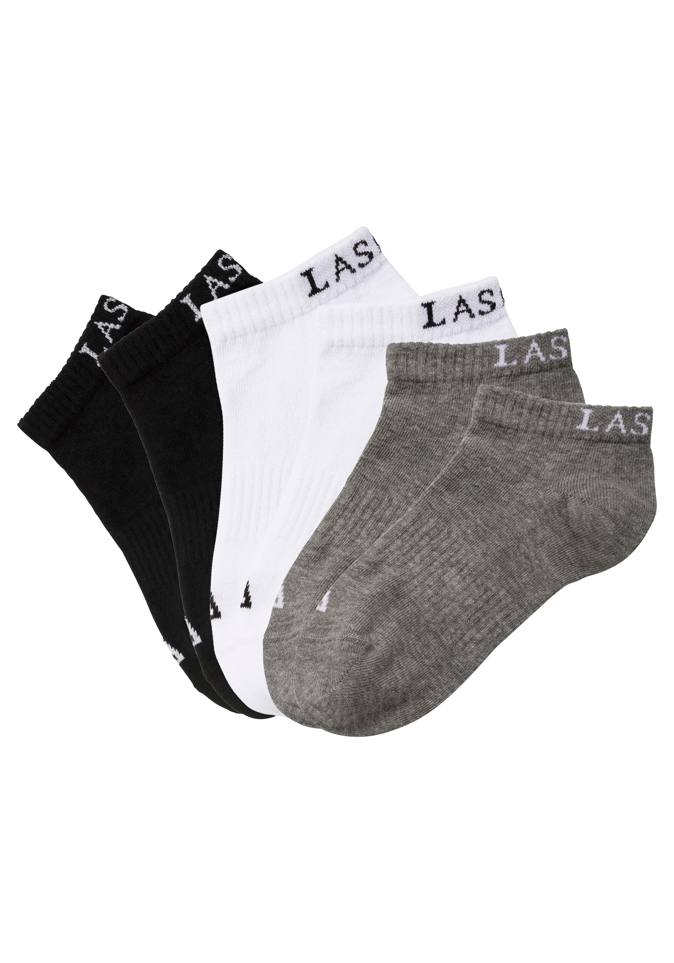 LASCANA ACTIVE Sneakersocken, (Packung, 6 Paar), mit eingestricktem Marken Logo