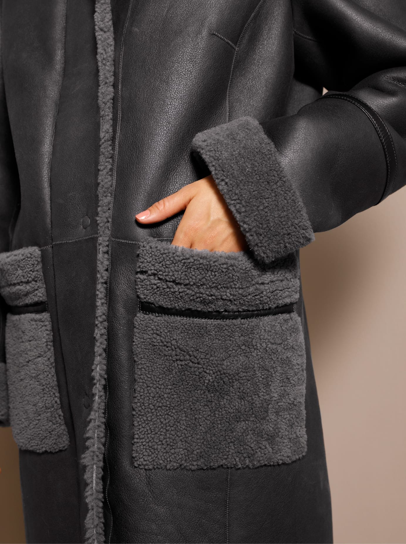 Mainpol Lederjacke, ohne Kapuze