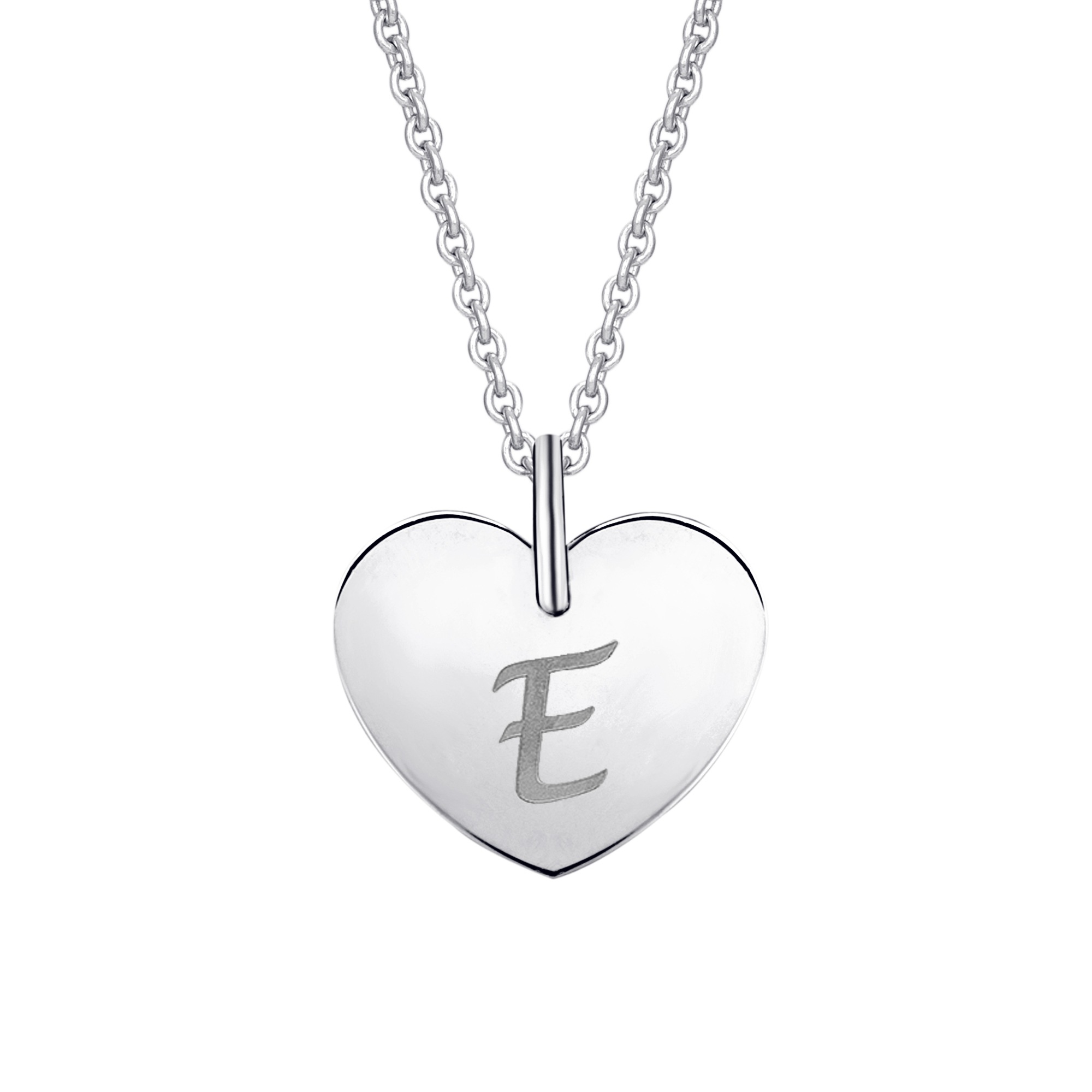 ONE ELEMENT Damen Kettenanhänger "Herz mit Gravur E Buchstaben Anhänger aus 333 Weißgold", E, Gold Weißgold 333, silber, Gold, Weißgold 333,